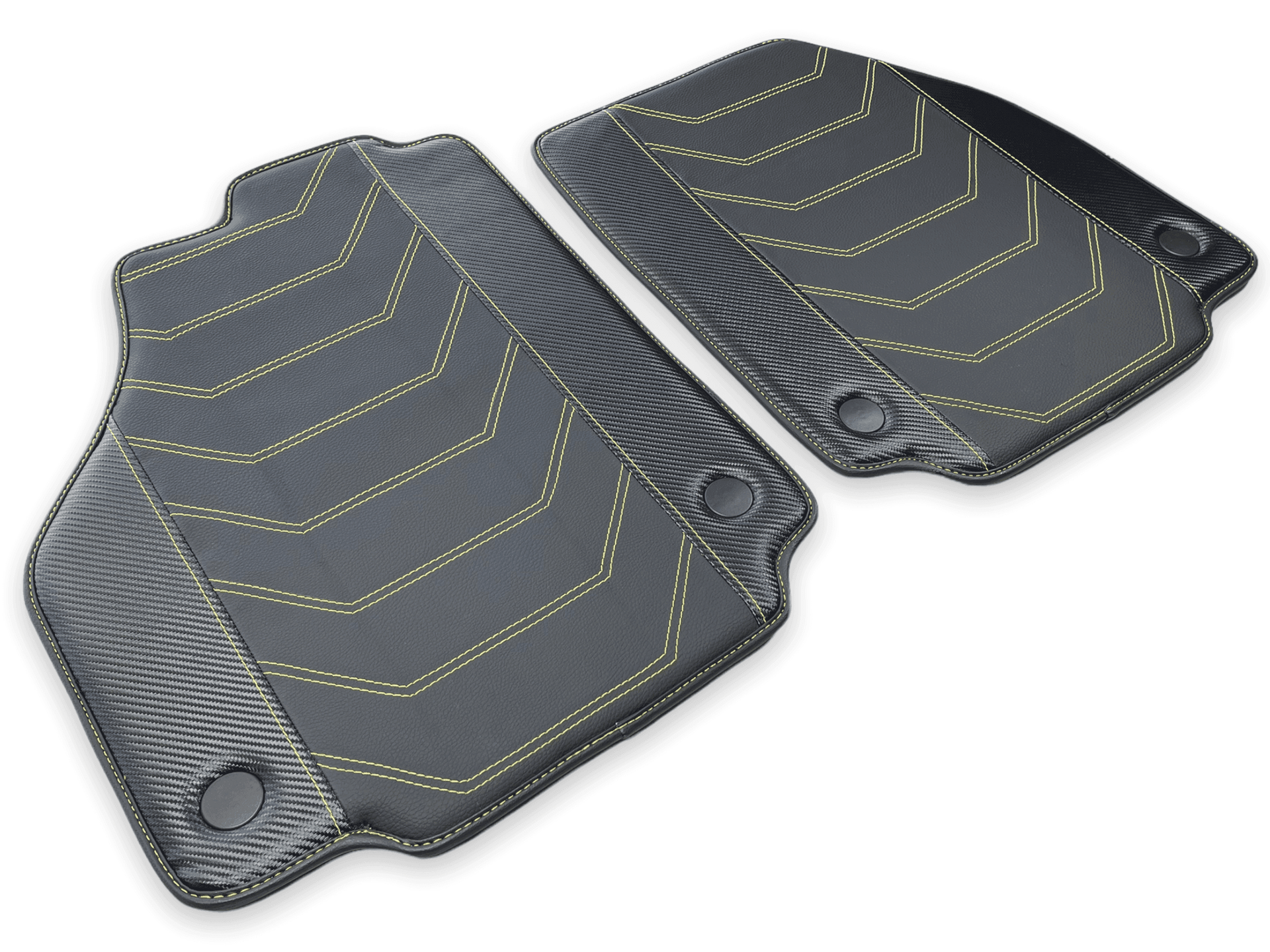 Floor Mats For Ferrari F8 Spider 2019-2022 Yellow Sewing - AutoWin