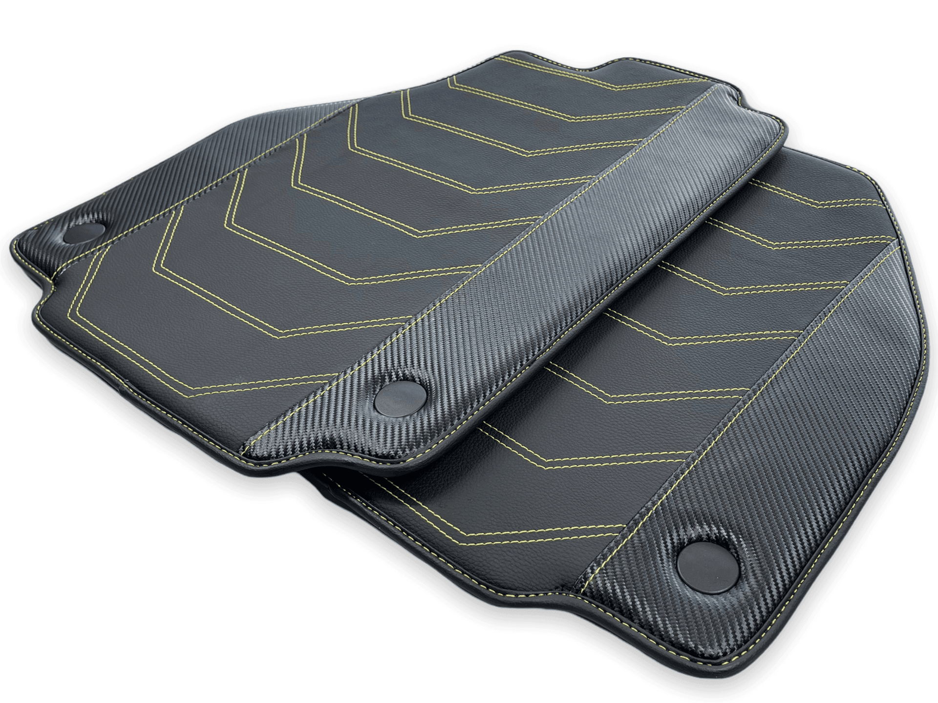 Floor Mats For Ferrari F8 Spider 2019-2022 Yellow Sewing - AutoWin