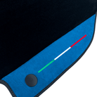 Floor Mats For Ferrari F8 Spider (2019-2023) with Blue Alcantara Leather | Italian Edition - AutoWin