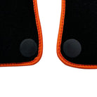 Floor Mats For McLaren 720S Black Tailored With Orange Trim - AutoWin