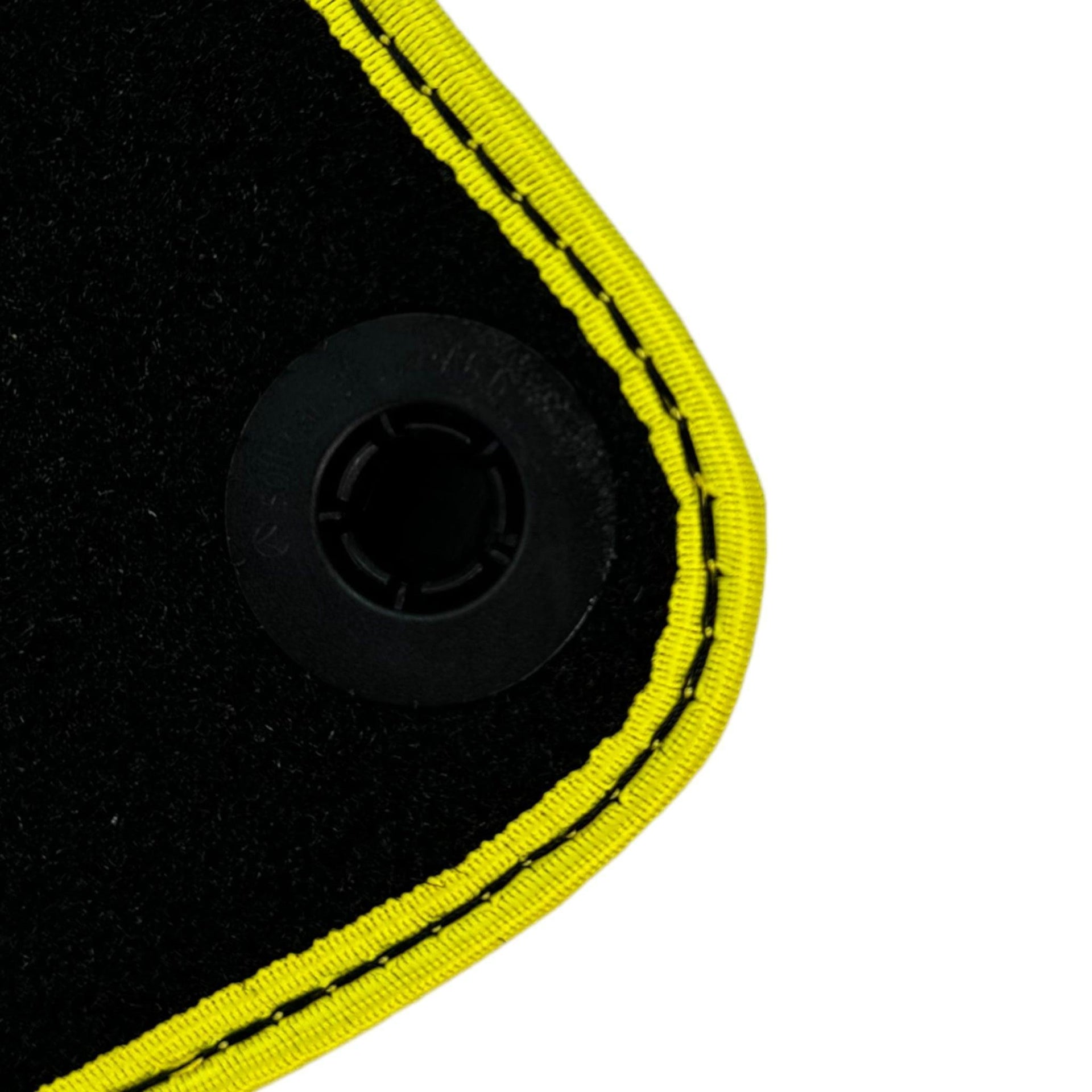 Floor Mats For McLaren 720S Black Tailored With Yellow Trim - AutoWin