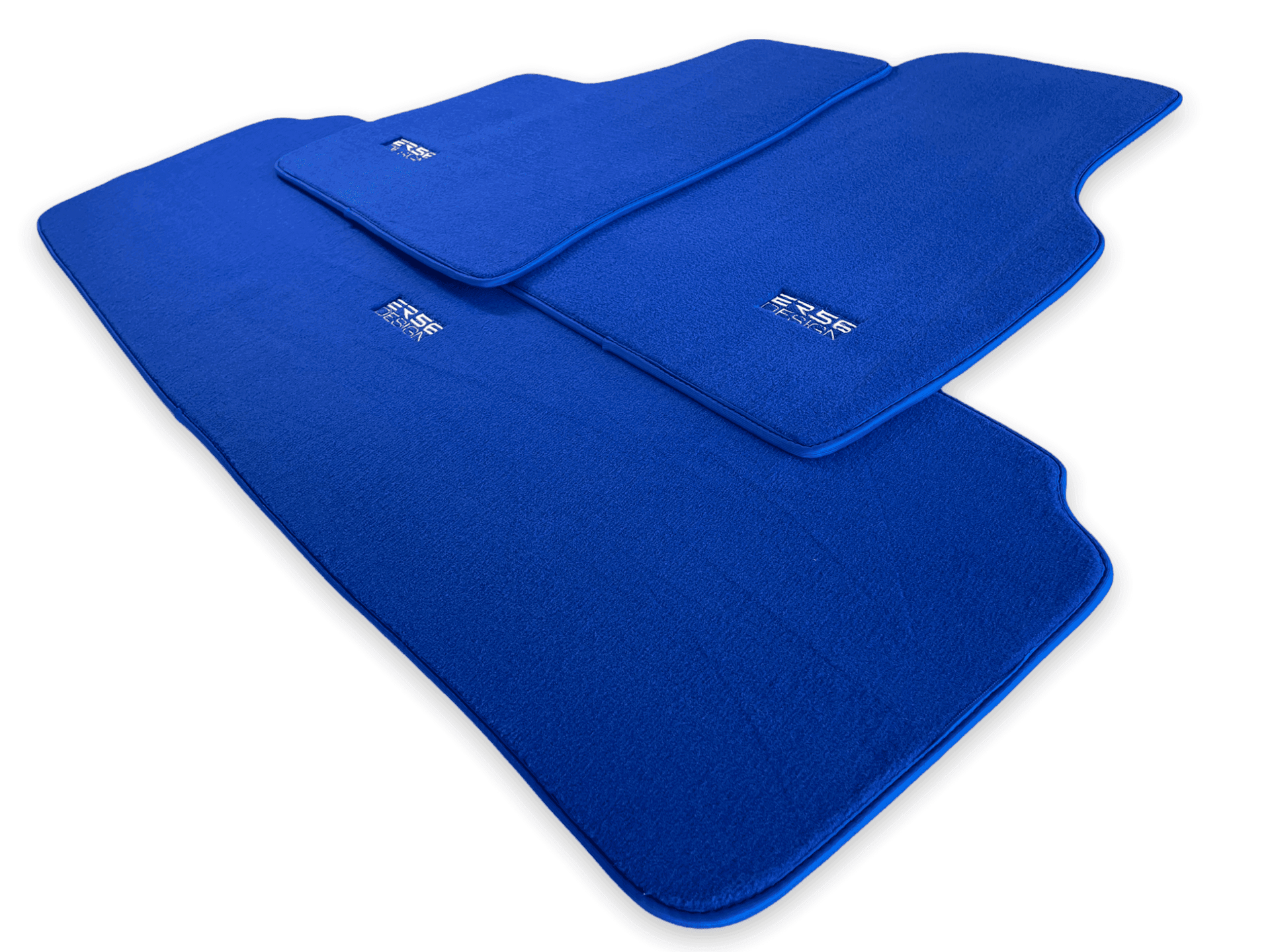 Floor Mats For Tesla Model X (7 Seats) Blue Tailored Carpets ER56 Design - AutoWin