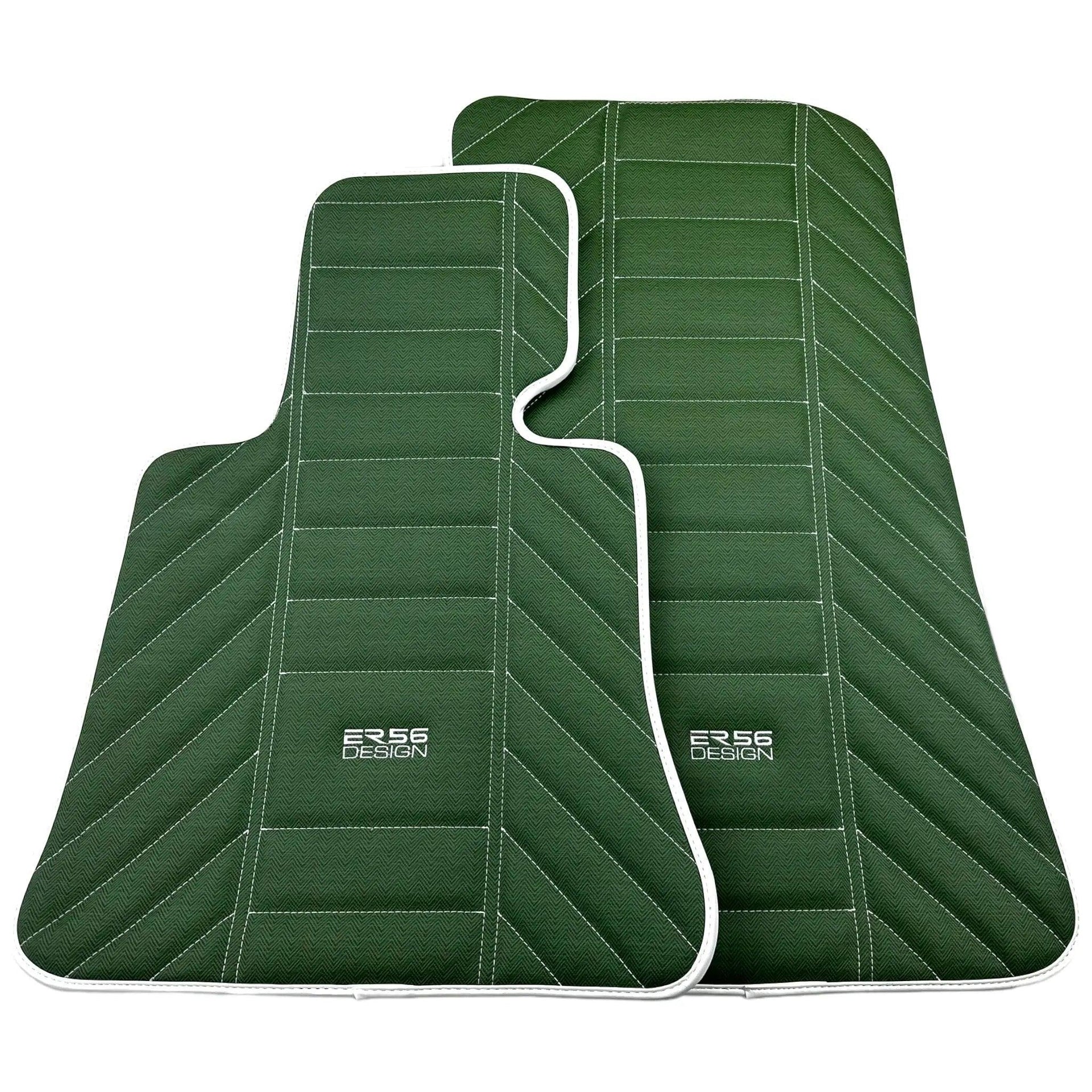 Green Leather Floor Mats For Rolls Royce Black Badge Dawn Rr6 2016-2023 - AutoWin