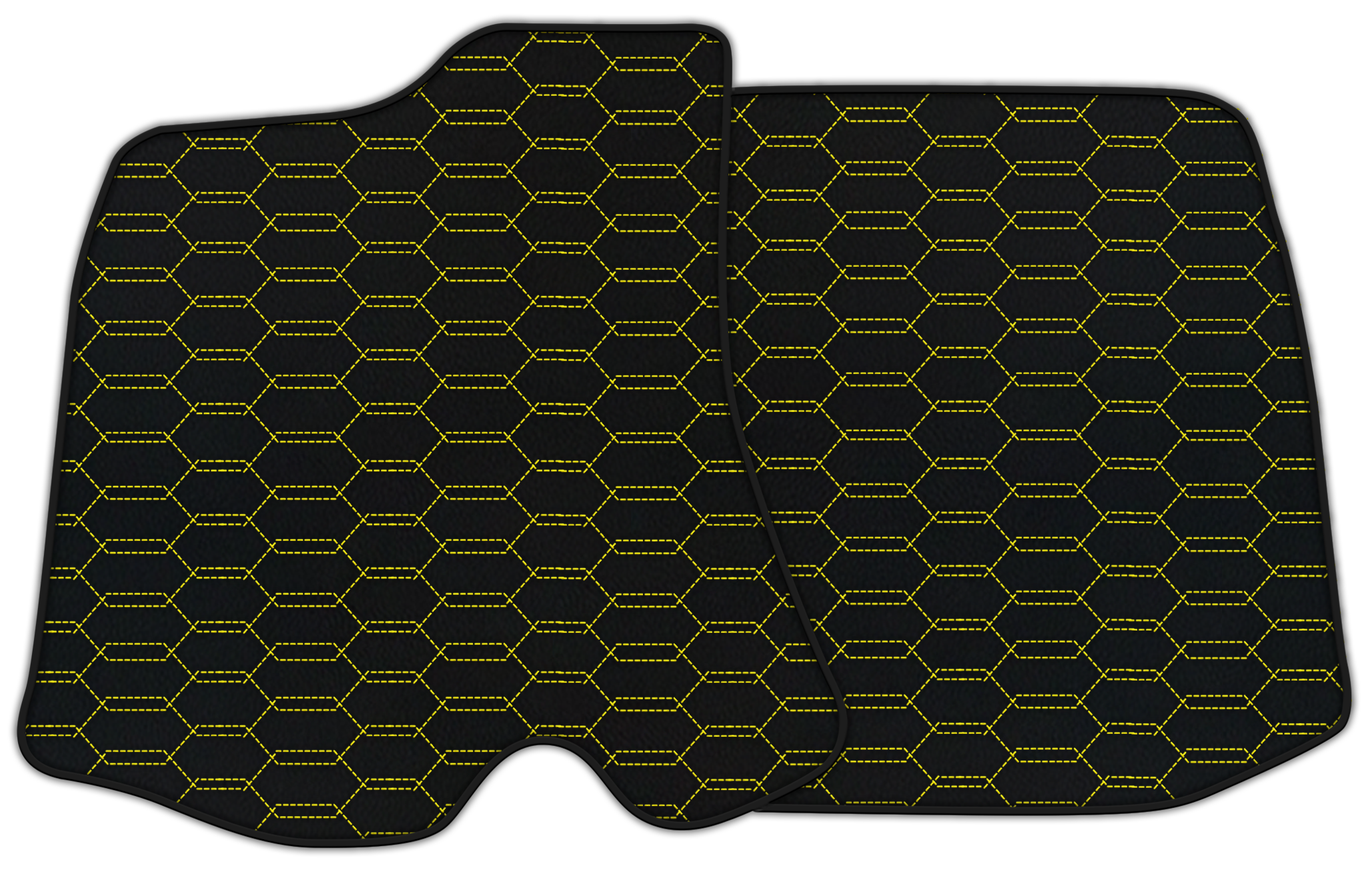 Customizable Leather Floor Mats with Interlaced Hex Pattern for Ferrari Roma (2021–2024)