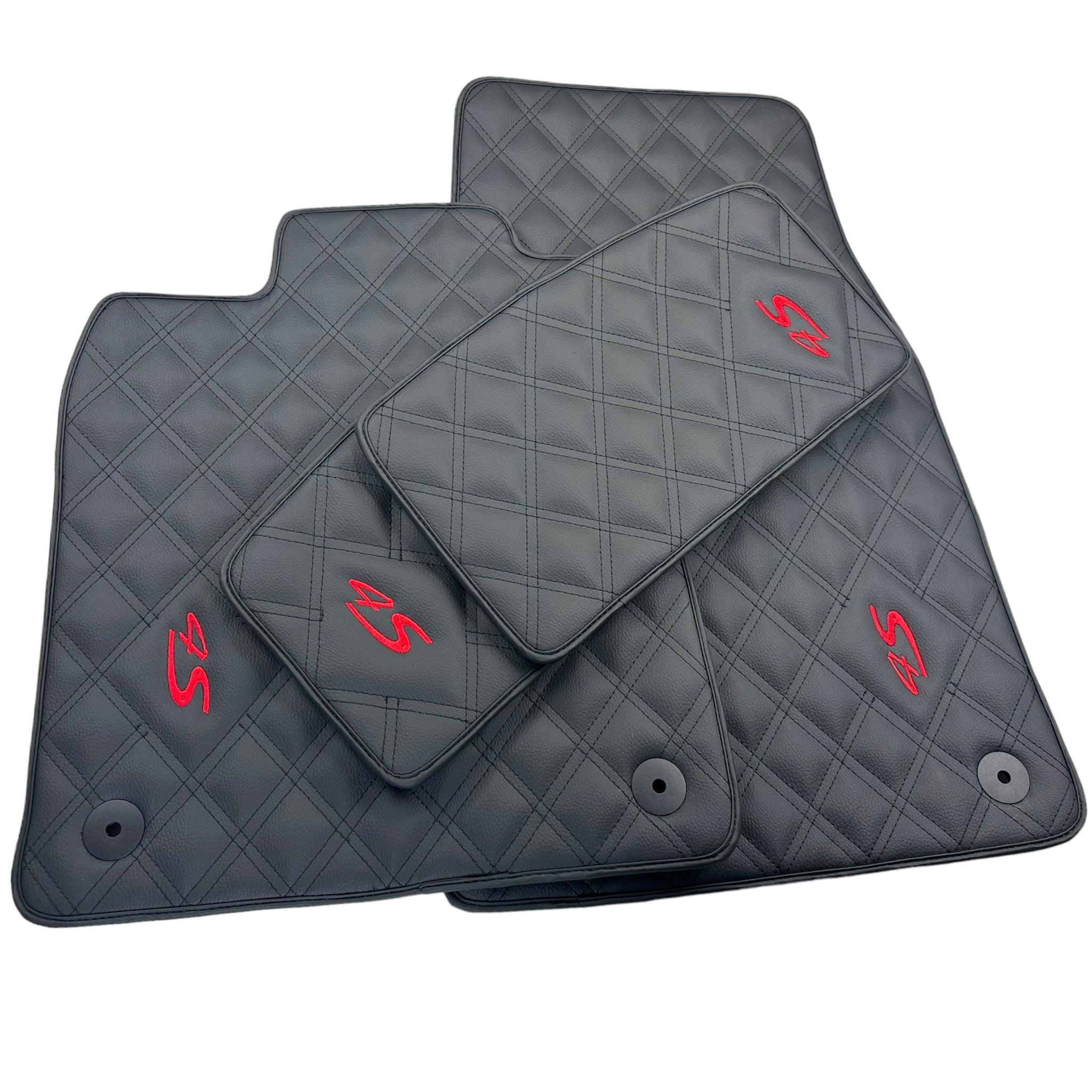 Leather Floor Mats For Porsche Taycan 4S (2019-2023) - AutoWin