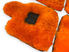 Orange Sheepskin Floor Mats For Bentley Bentayga Er56 Design Brand - AutoWin