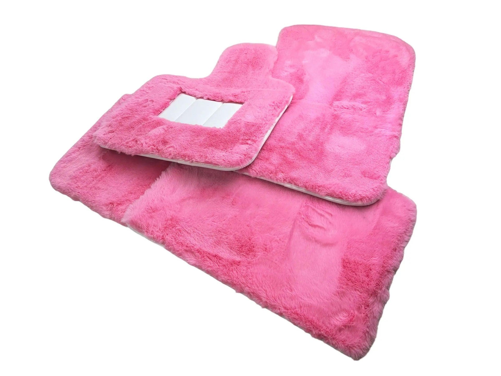 Pink Sheepskin Floor Mats For Rolls Royce Shadow 1965-1977 Er56 Design Brand - AutoWin
