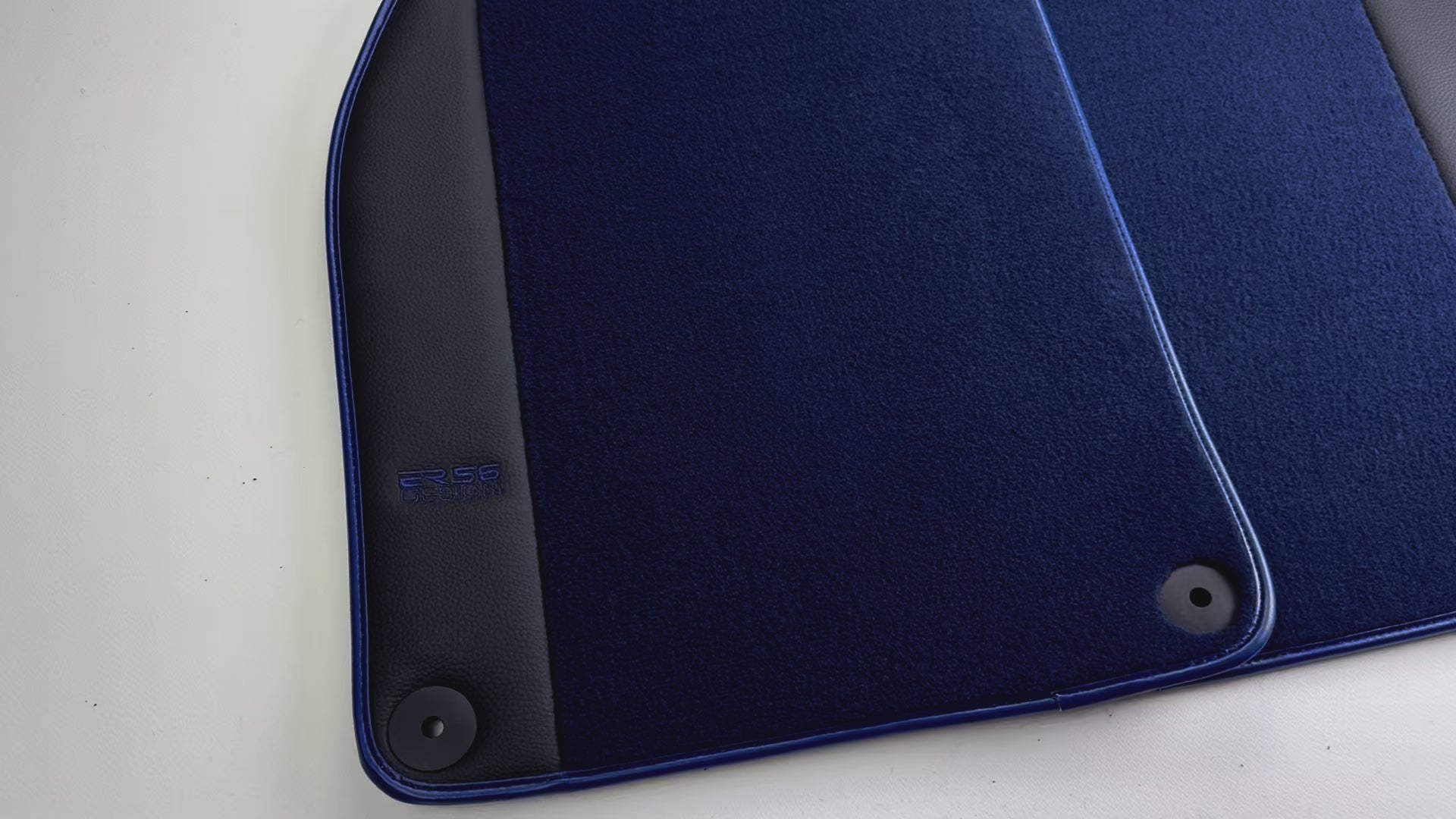 Dark Blue Floor Mats for Porsche 987 Cayman (2009-2012) with Leather - AutoWin