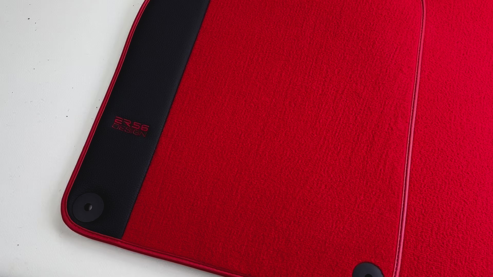 Red Floor Mats for Porsche 987 Cayman (2009-2012) with Leather - AutoWin