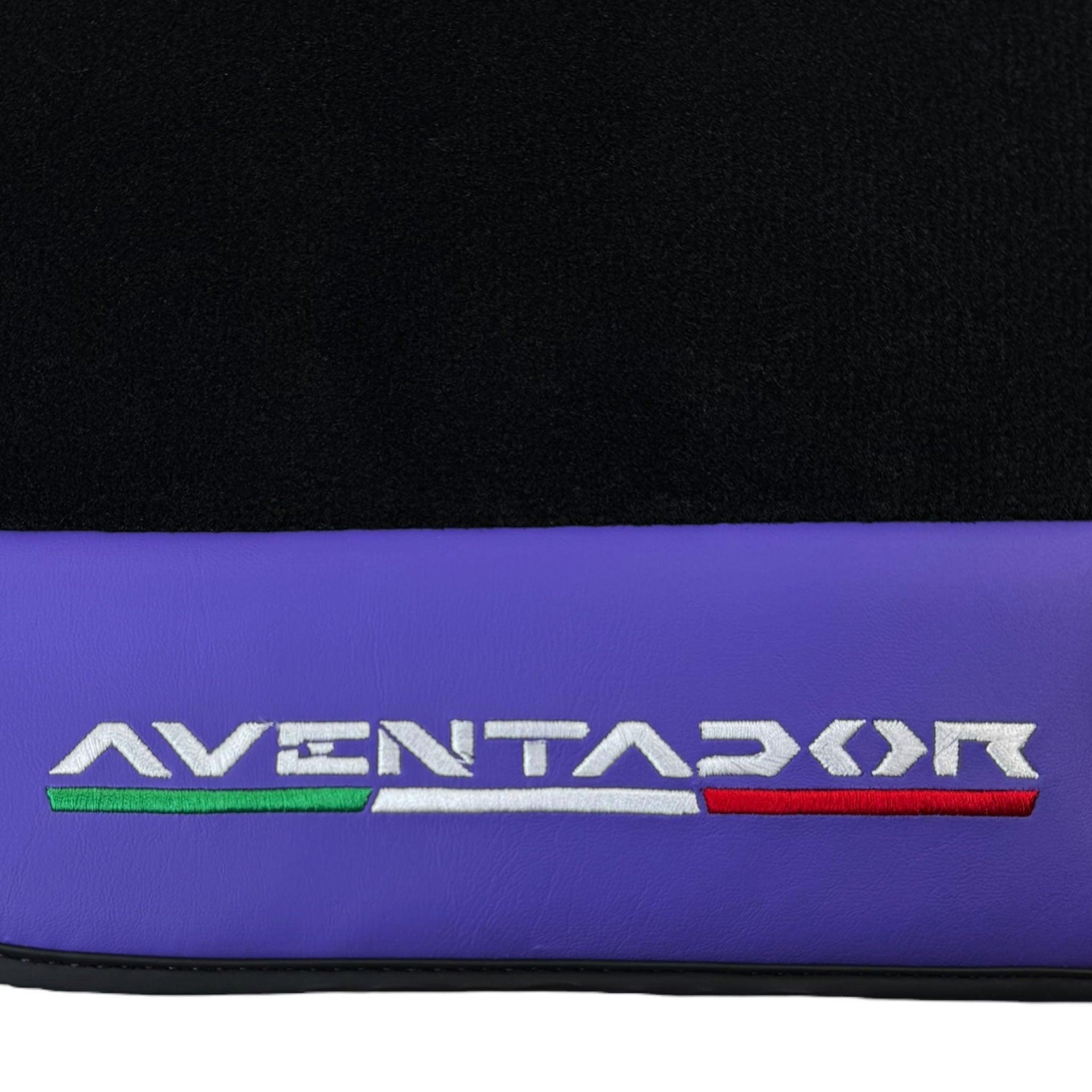 Purple Leather Black Floor Mats for Lamborghini Aventador | Black Trim - AutoWin
