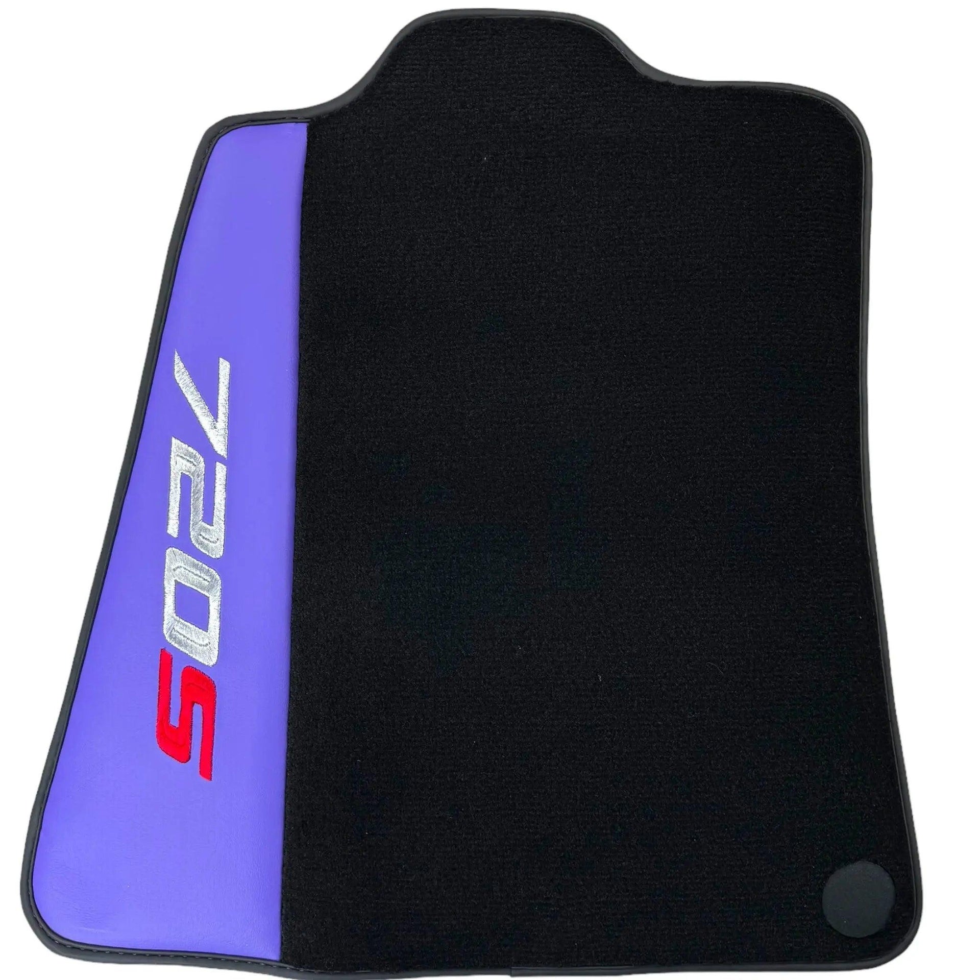Purple Leather Black Floor Mats for McLaren 720S | Black Trim - AutoWin