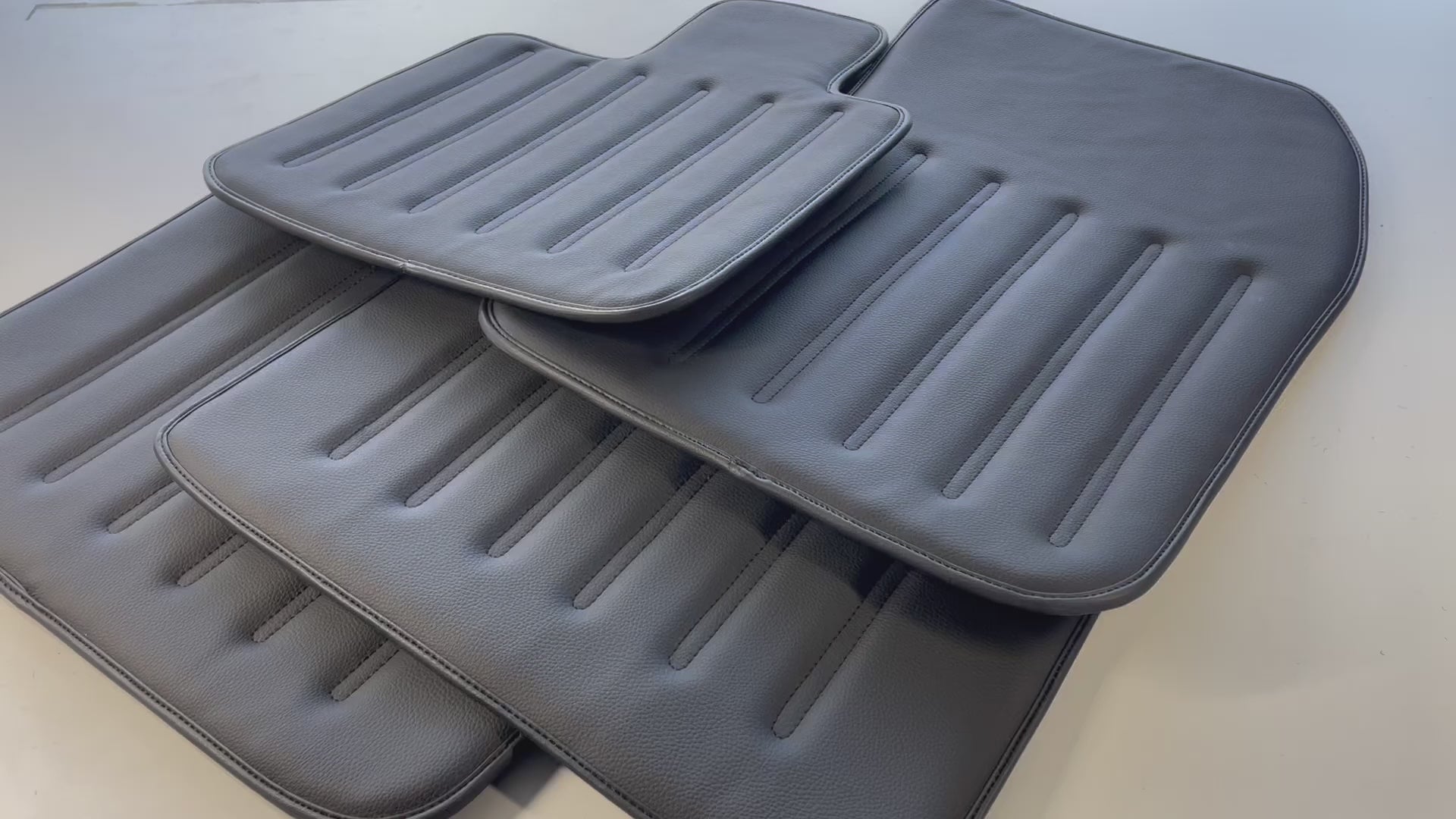 Leather Floor Mats For Rolls Royce Black Badge Ghost Series II (2021-2024) Black - AutoWin.EU