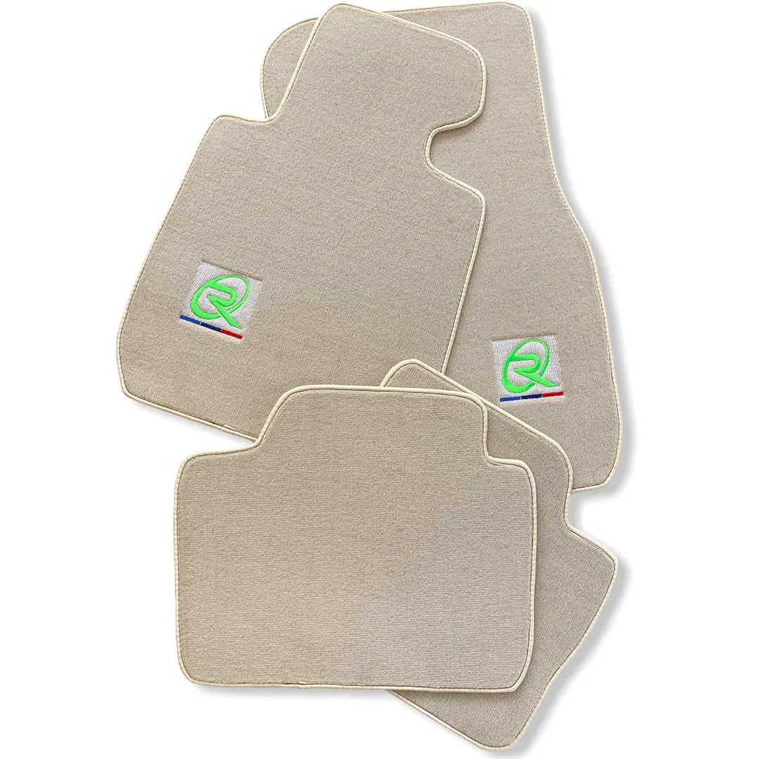 Beige Floor Mats For BMW M8 Series Gran Coupe F93 ROVBUT Brand Tailored Set Perfect Fit Green SNIP Collection - AutoWin