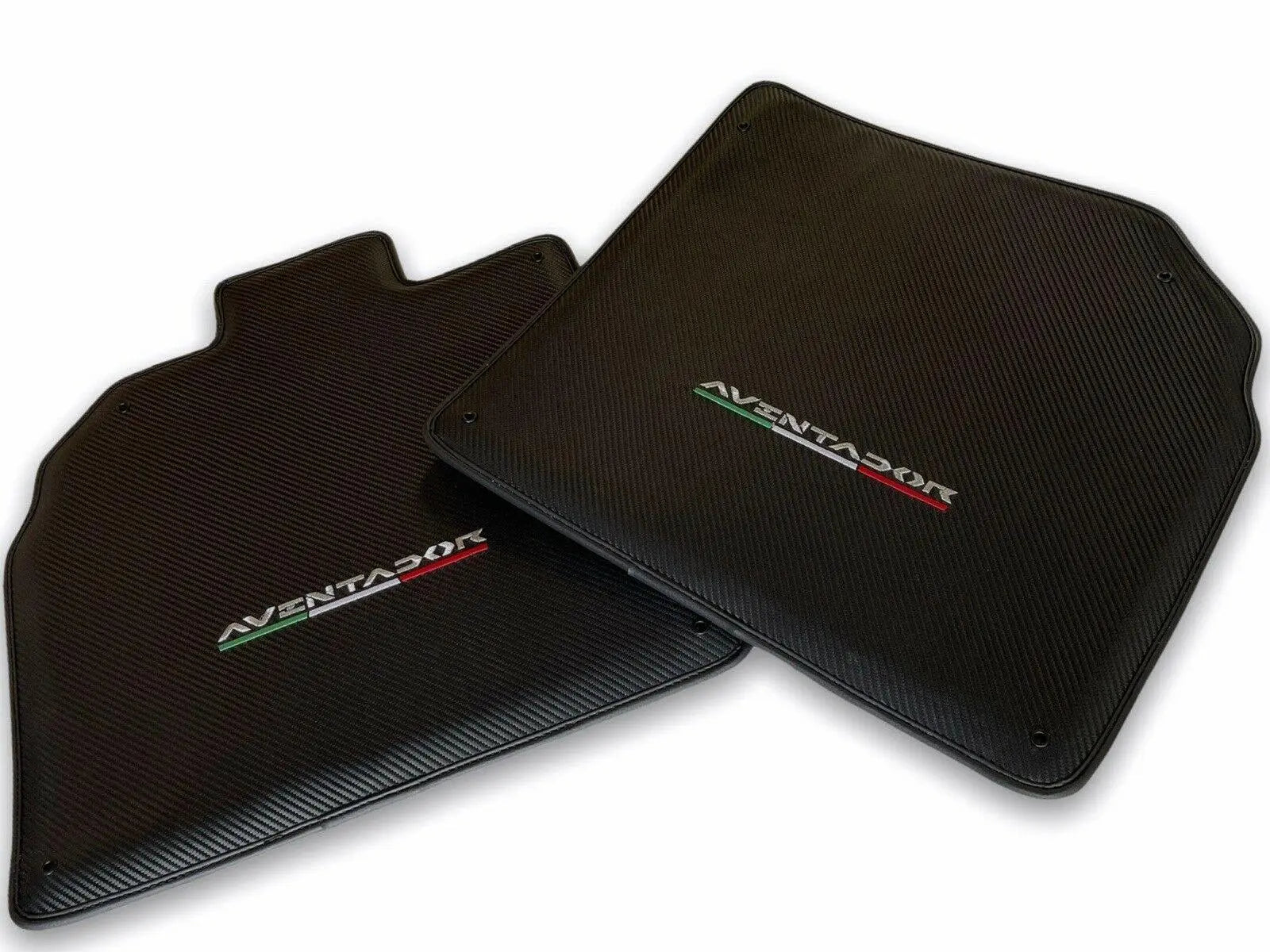 Floor Mats for Lamborghini Aventador Carbon Fiber Leather Limited Edition - AutoWin