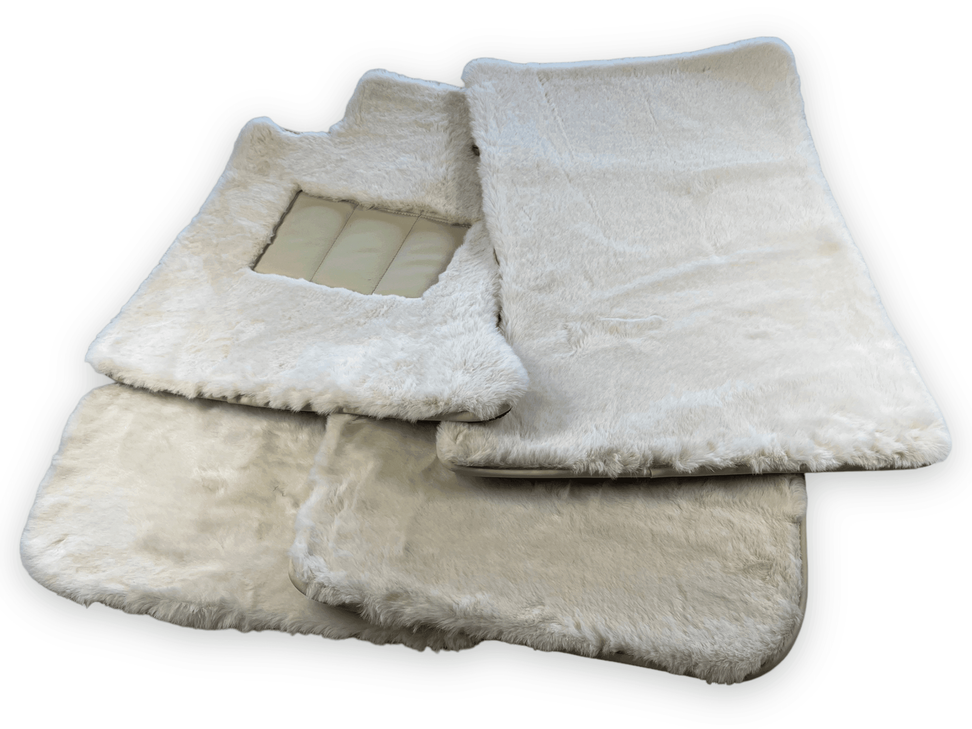 Luxury White Sheepskin Floor Mats for Rolls Royce Dawn Rr6