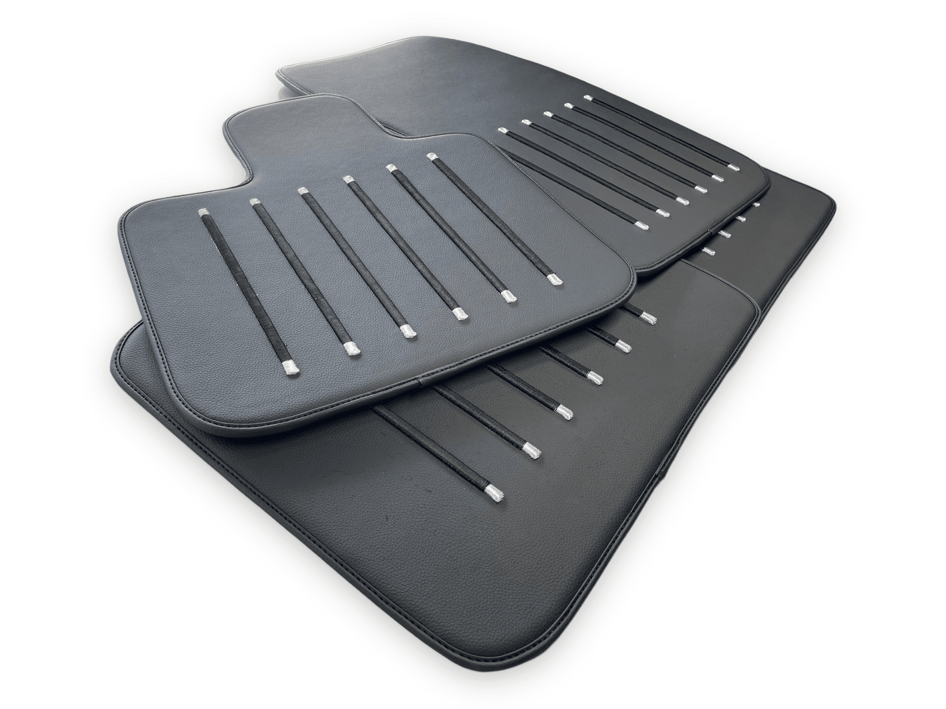 Leather Floor Mats For Rolls Royce Black Badge Phantom Drophead Coupe 2007–2016 Black - AutoWin