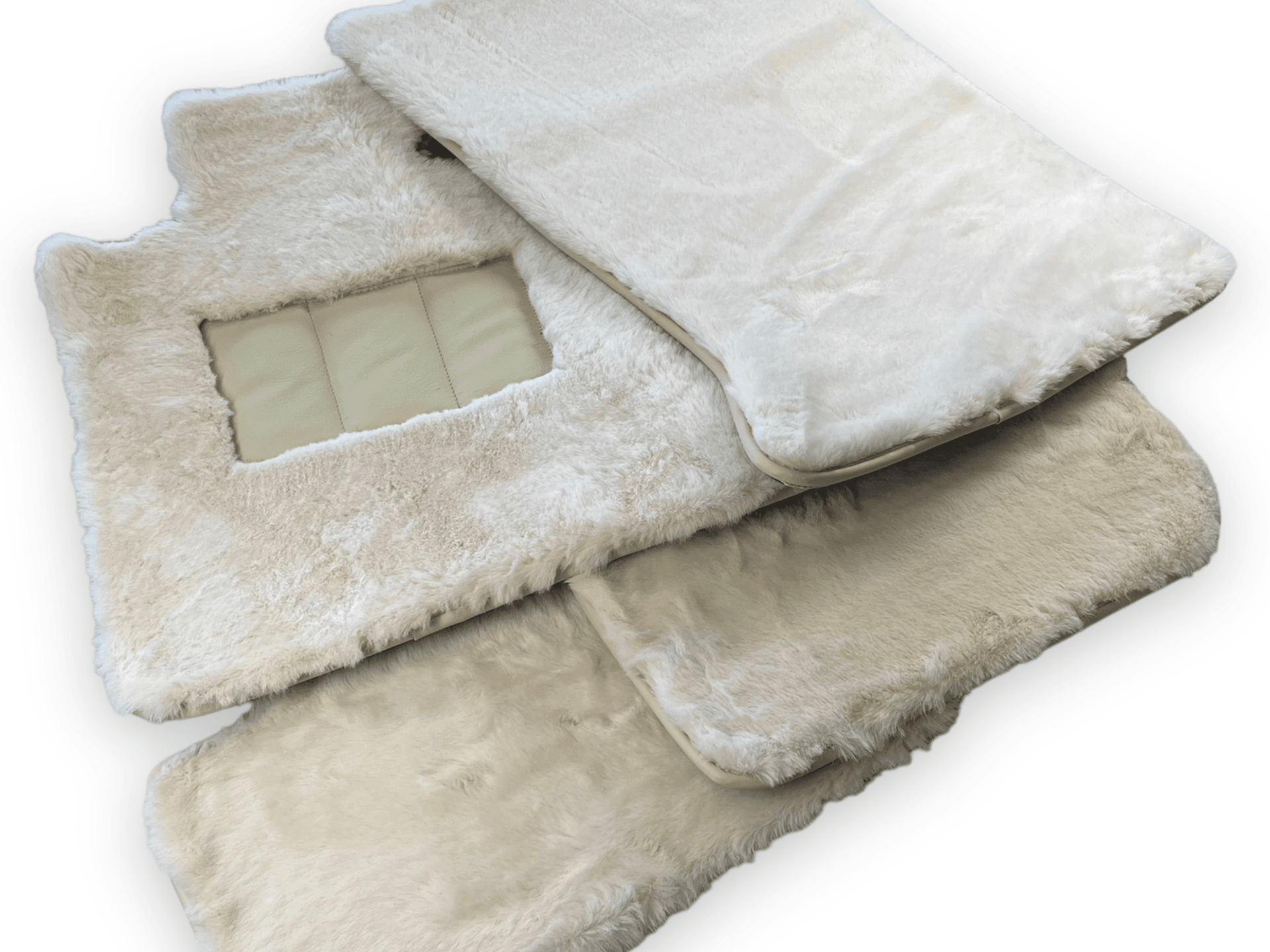 Luxury White Sheepskin Floor Mats for Rolls Royce Dawn Rr6