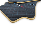 Floor Mats For Bugatti Chiron Alcantara Leather Gold Edition - AutoWin