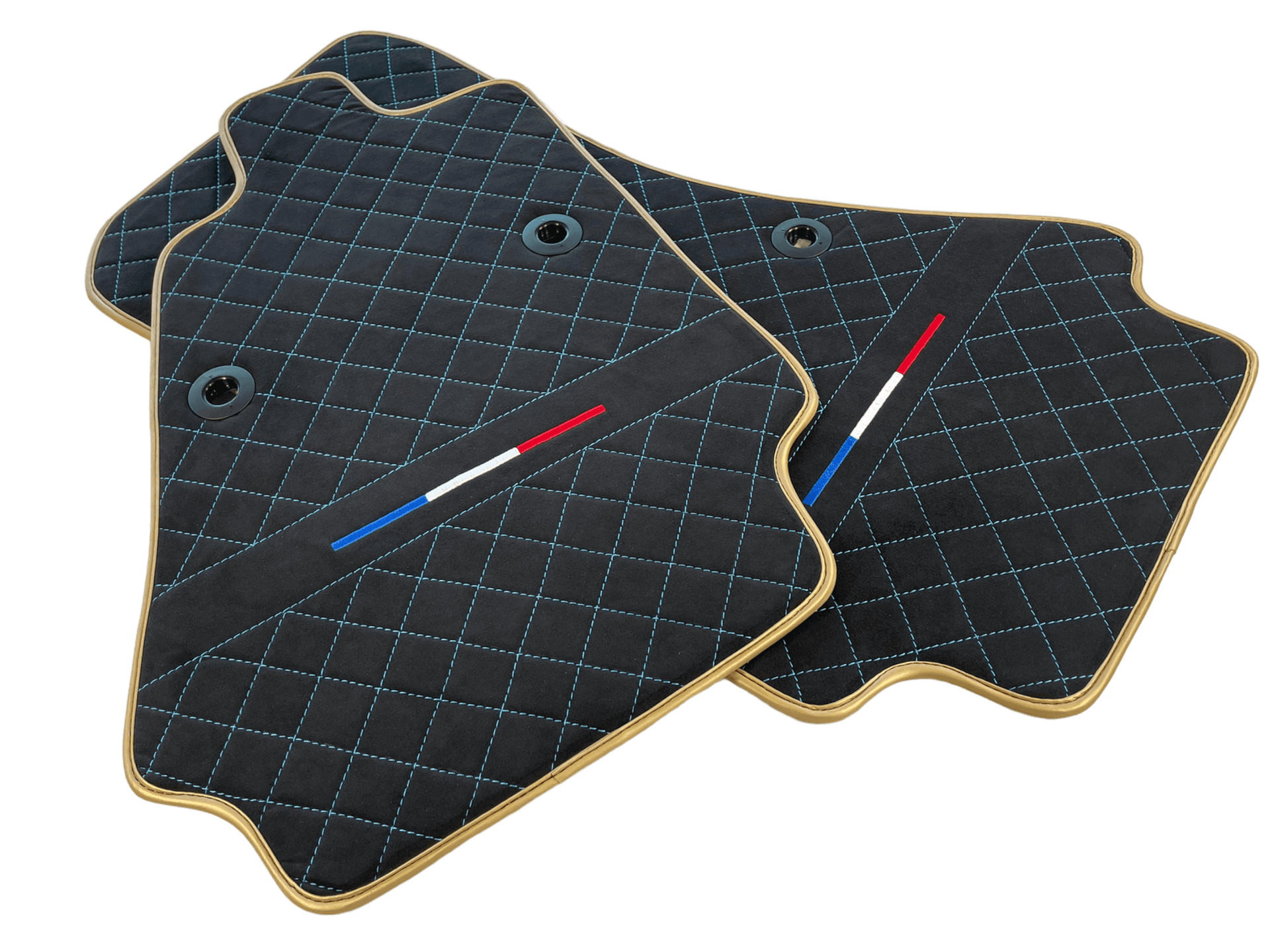 Floor Mats For Bugatti Chiron Alcantara Leather Gold Edition - AutoWin