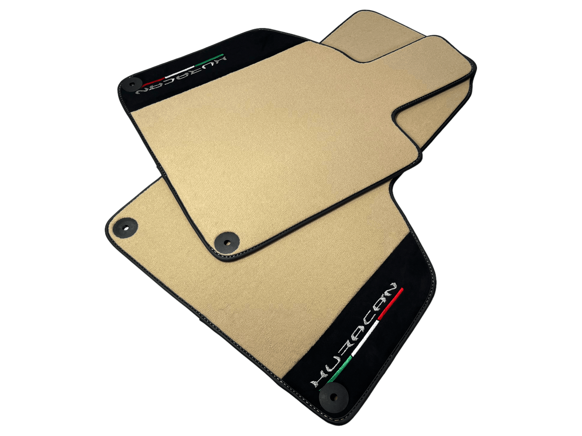 Beige Floor Mats for Lamborghini Huracan with Alcantara Leather - AutoWin