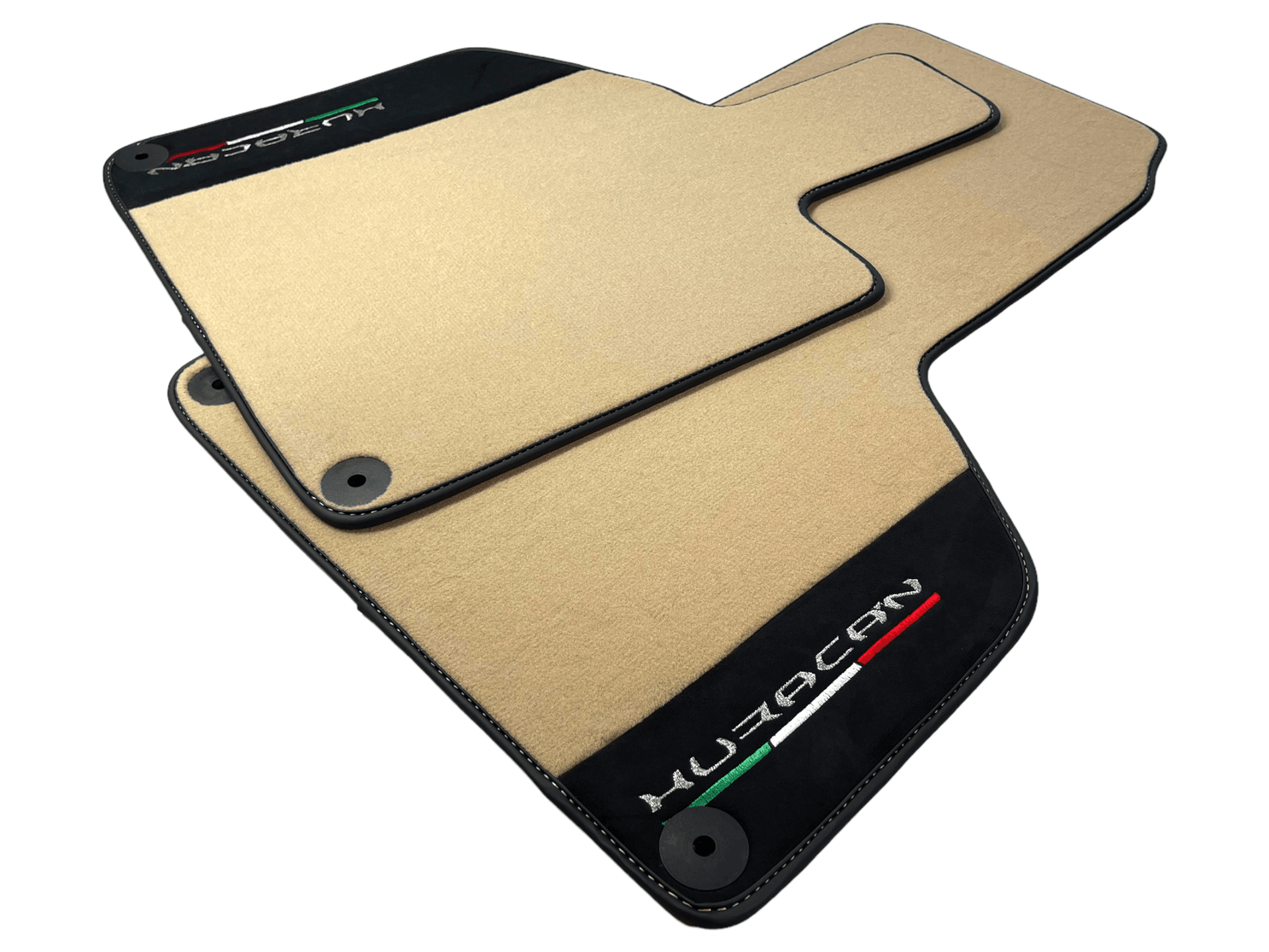 Beige Floor Mats for Lamborghini Huracan with Alcantara Leather - AutoWin