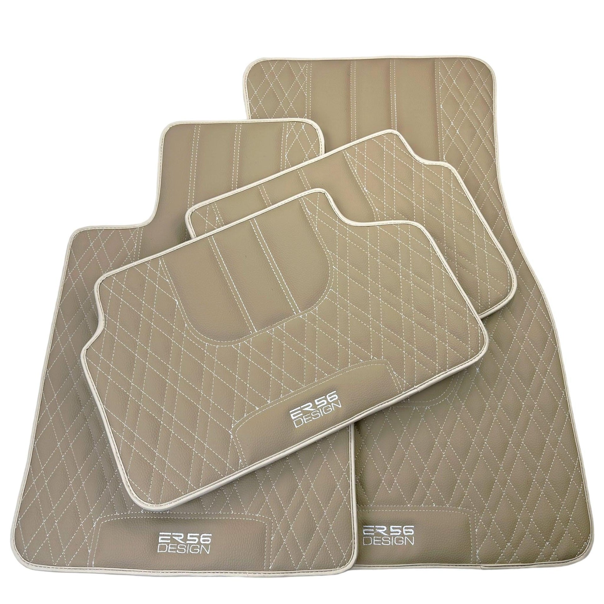 Beige Leather Floor Floor Mats For BMW 3 Series E93 Brand - AutoWin