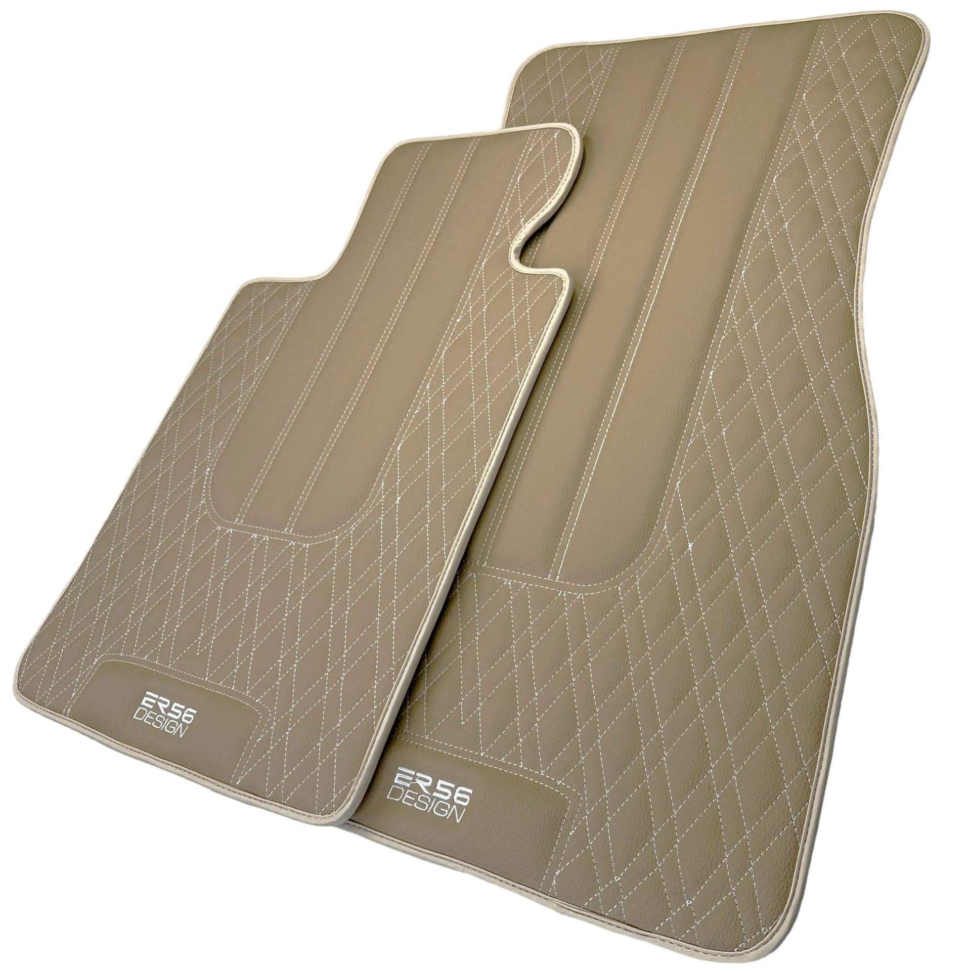 Beige Leather Floor Mats For BMW 4 Series G23 Convertible - AutoWin