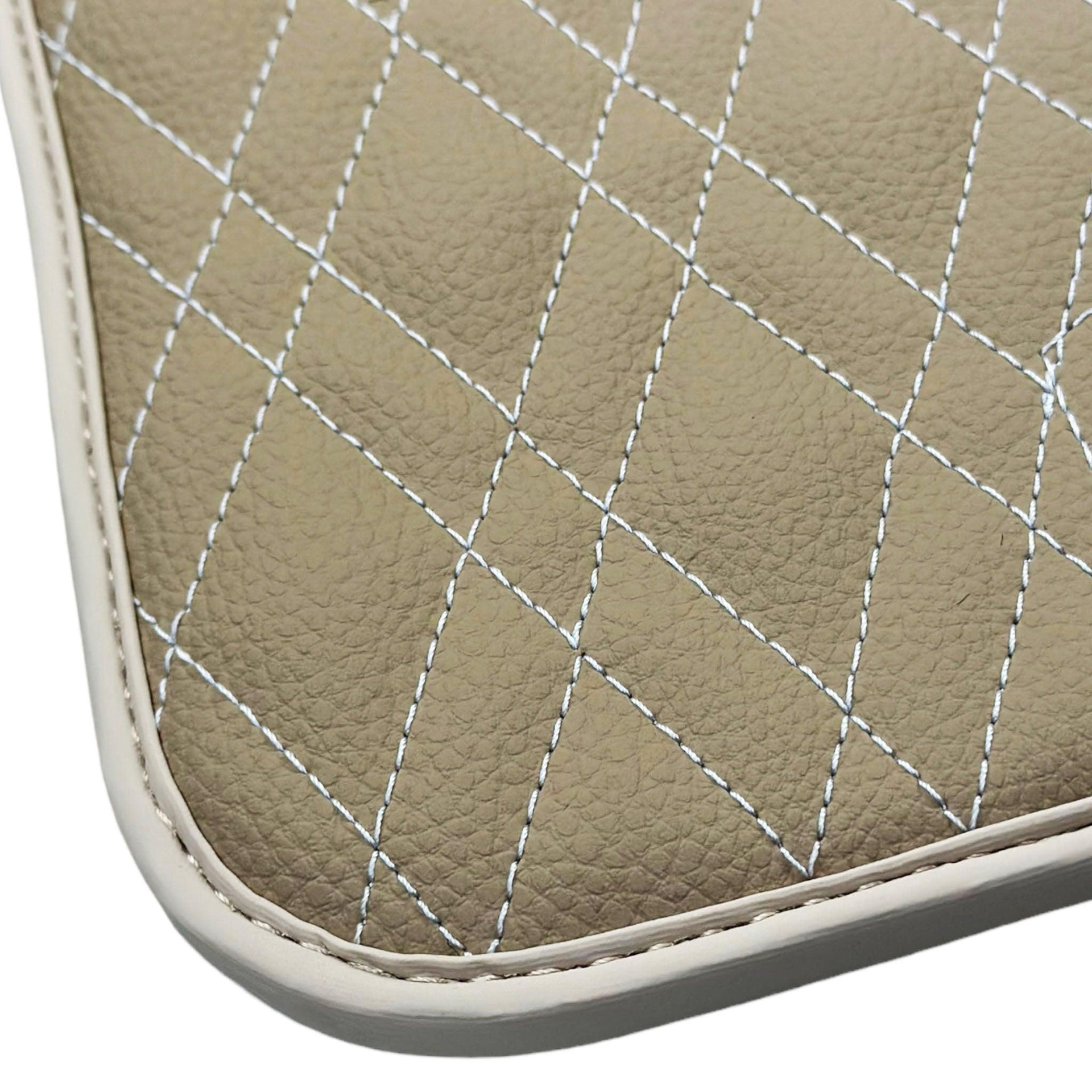 Beige Leather Floor Mats For BMW M8 F92 2-door Coupe - AutoWin
