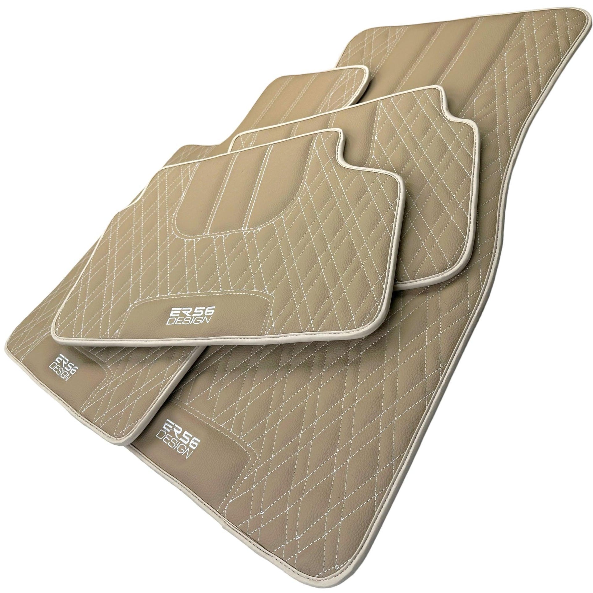 Beige Leather Floor Mats For BMW X6 Series F16 - AutoWin
