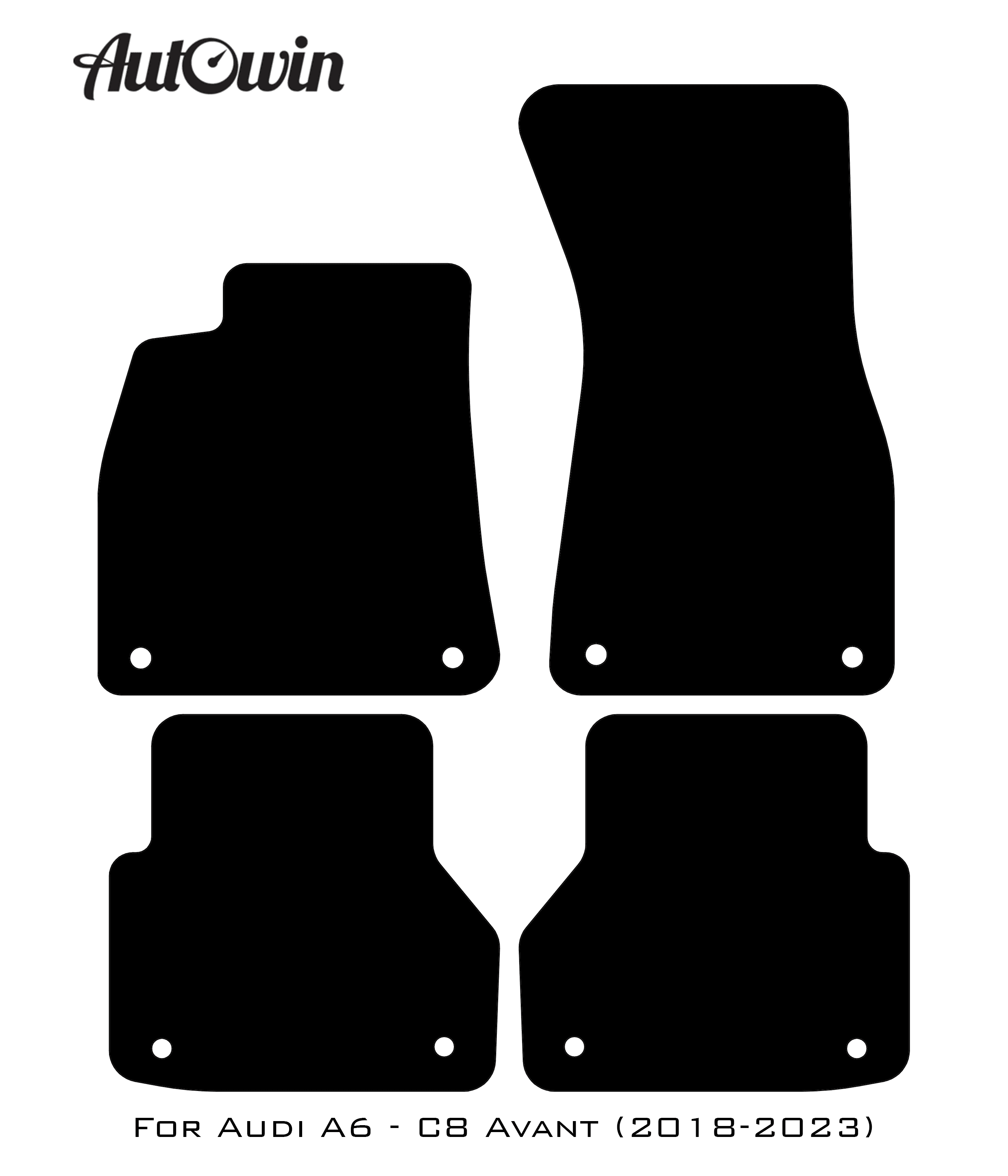 Black Floor Mats for A6 - C8 Avant (2018-2023) | Fighter Jet Edition - AutoWin