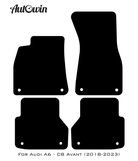 Black Floor Mats for A6 - C8 Avant (2018-2023) With Orange Alcantara | ER56 Design - AutoWin