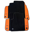 Black Floor Mats for Audi A4 - B6 Convertible (2002-2006) With Orange Alcantara | ER56 Design - AutoWin