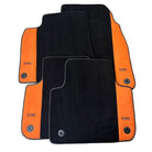 Black Floor Mats for Audi A4 - B9 Allroad Quattro (2016-2020) With Orange Alcantara | ER56 Design - AutoWin