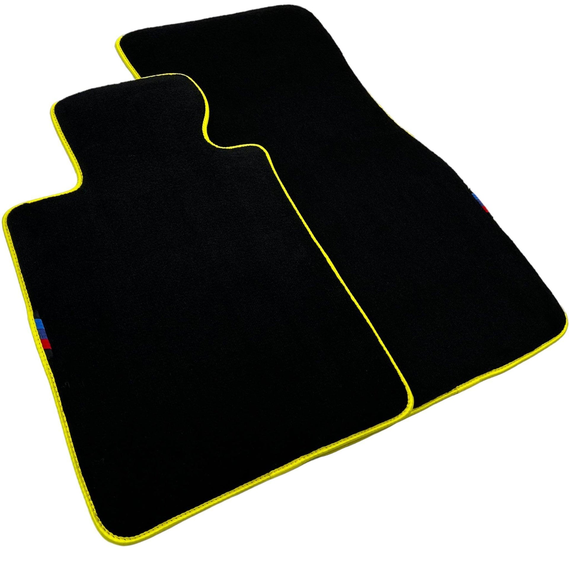Black Floor Mats For BMW 1 Series E87 | Yellow Trim - AutoWin