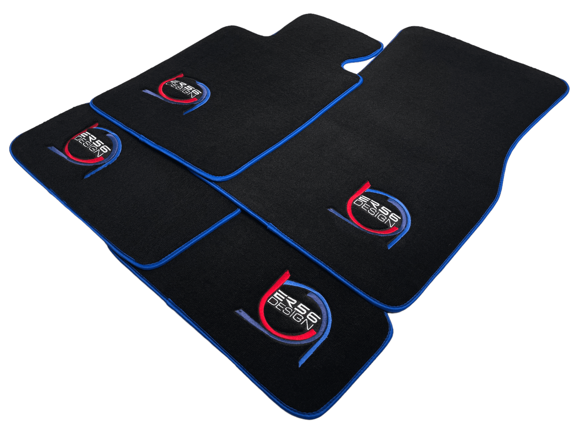 Black Floor Mats For BMW 5 Series G30 ER56 Design Limited Edition Blue Trim - AutoWin
