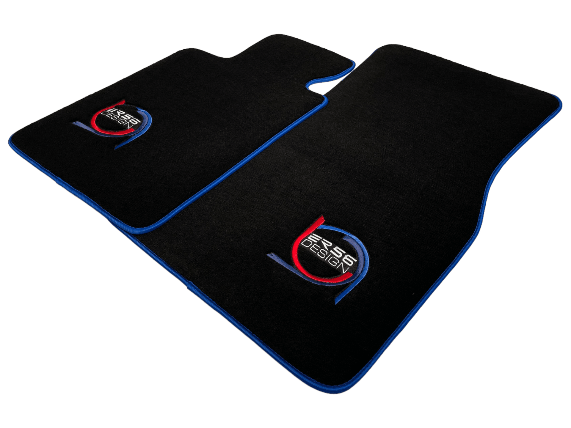 Black Floor Mats For BMW 5 Series G30 ER56 Design Limited Edition Blue Trim - AutoWin