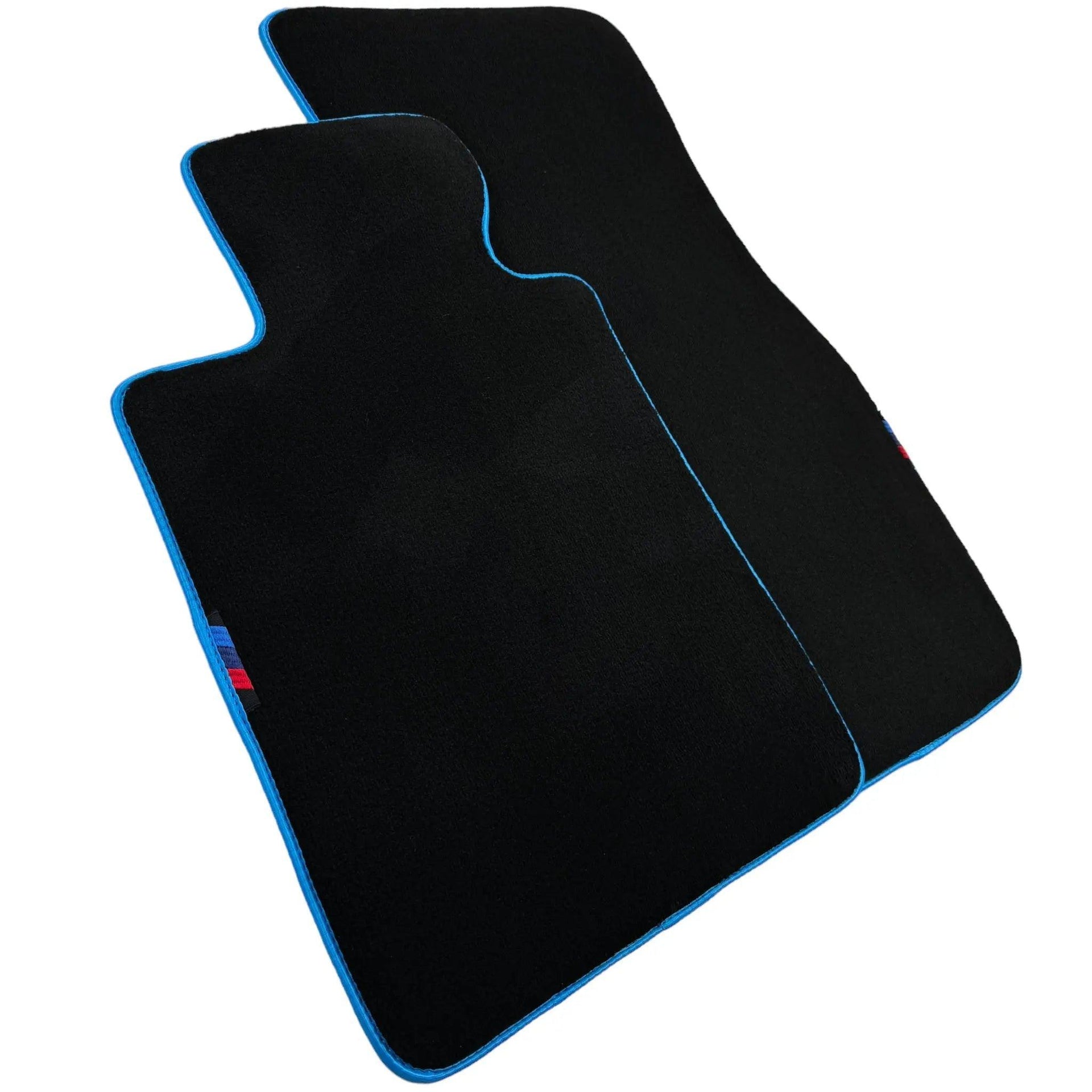 Black Floor Mats For BMW 7 Series G12 | Sky Blue Trim AutoWin Brand - AutoWin