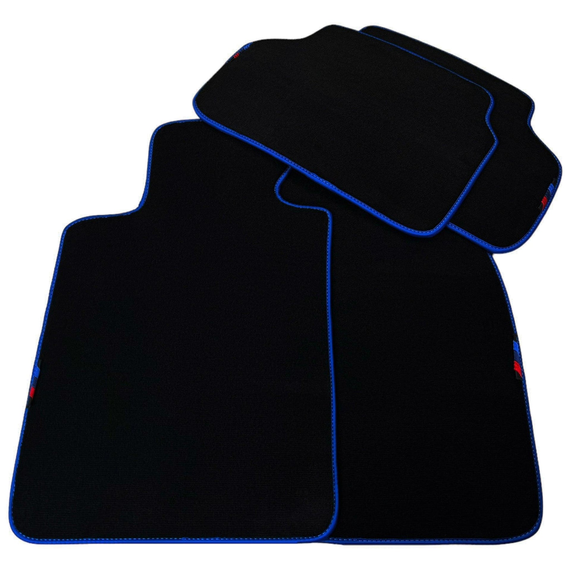 Black Floor Mats For BMW M3 F80 Series | Blue Trim AutoWin Brand - AutoWin