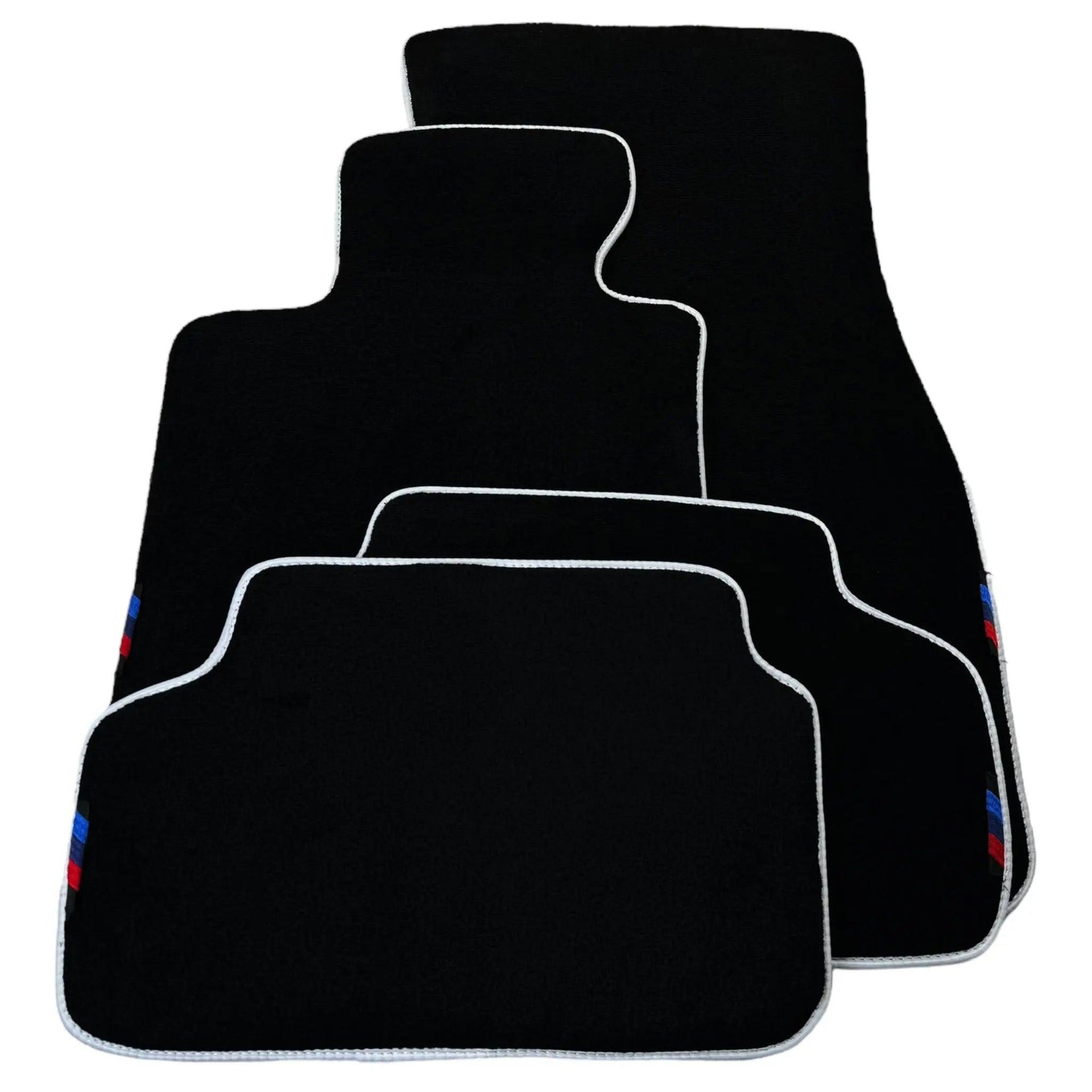 Black Floor Mats For BMW X4 Series F26 | White Trim - AutoWin