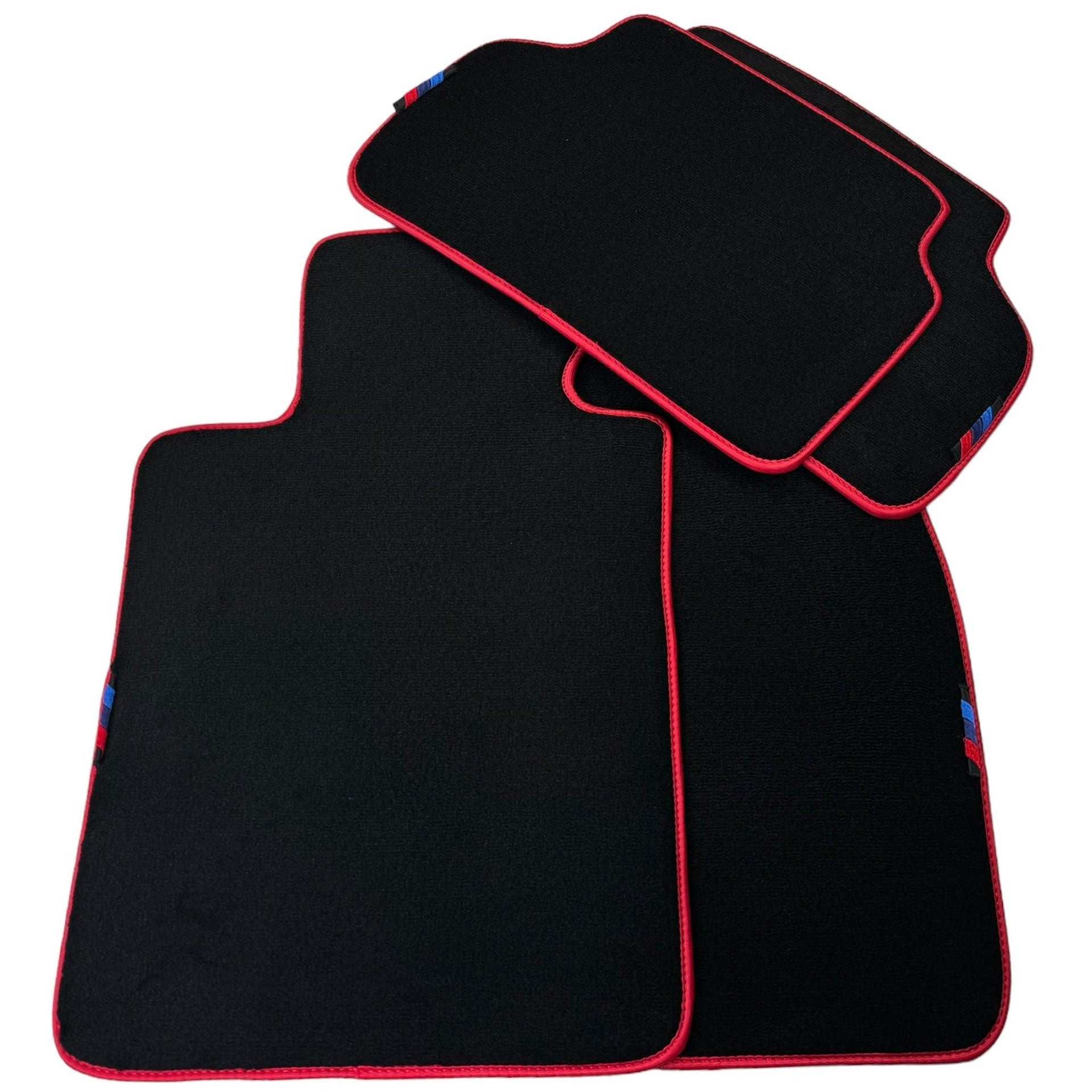 Black Floor Mats For BMW X6 Series E71 | Red Trim - AutoWin