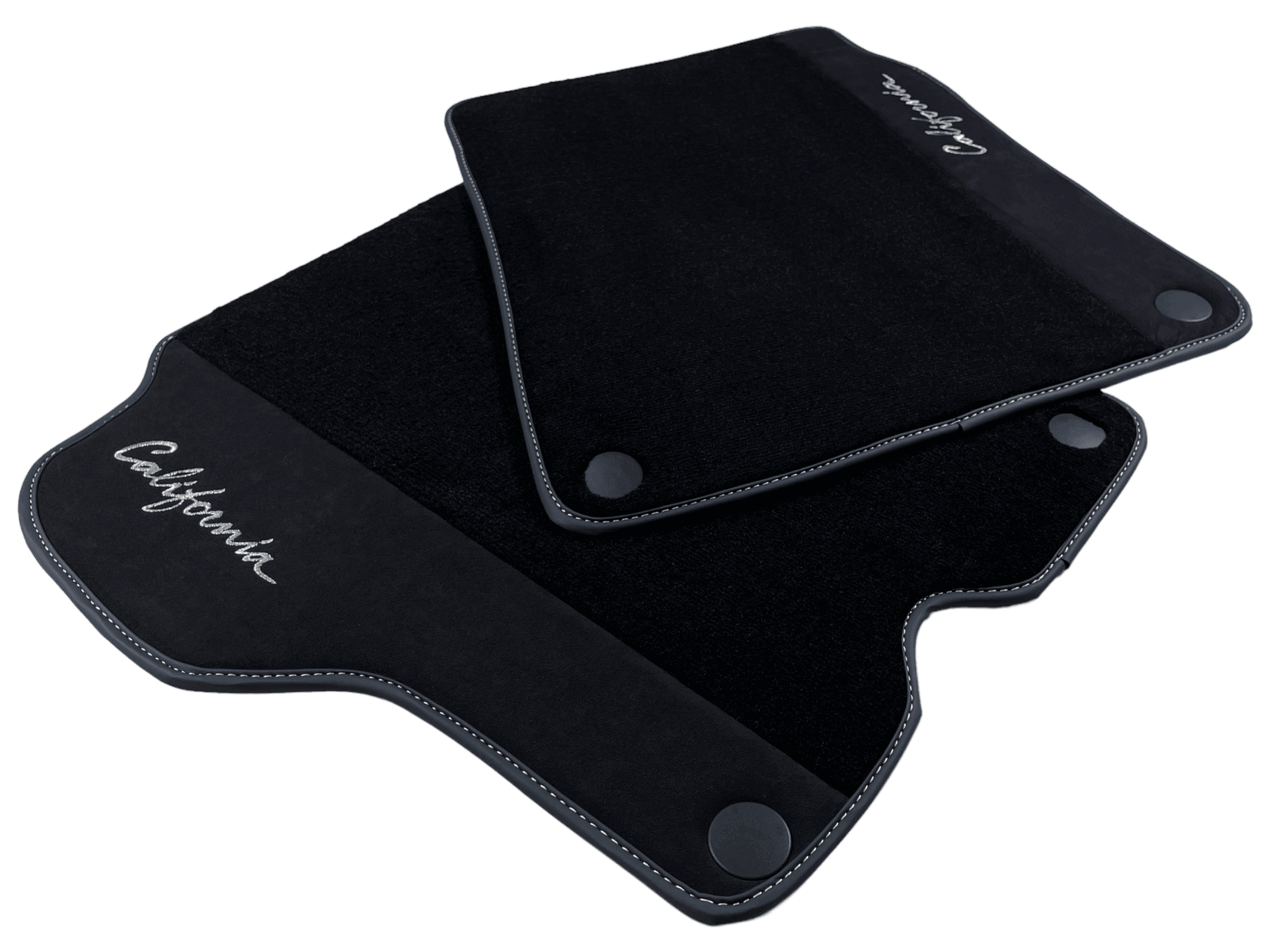 Black Floor Mats For Ferrari California 2008-2014 With Alcantara - AutoWin