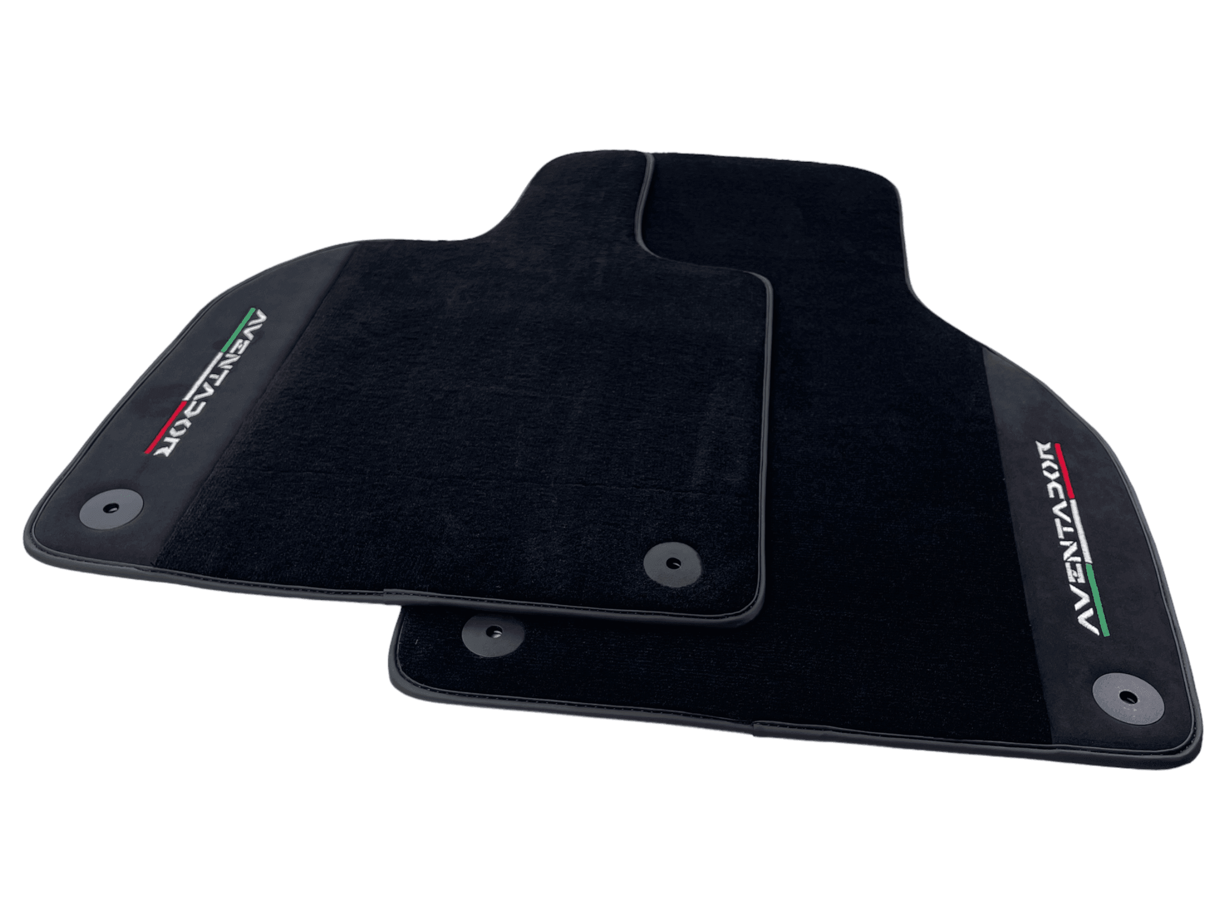 Black Floor Mats for Lamborghini Aventador With Alcantara Leather - AutoWin