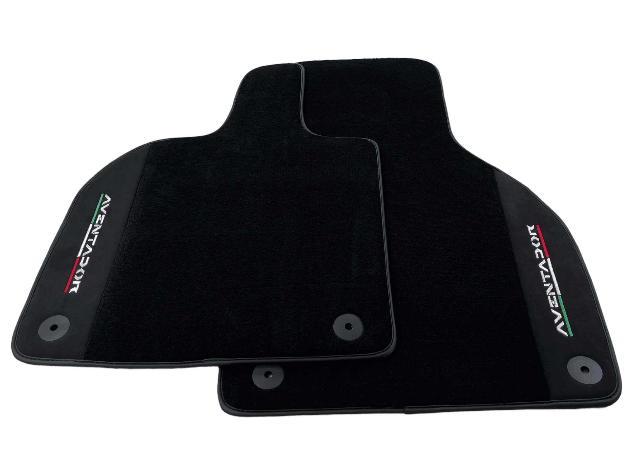 Black Floor Mats for Lamborghini Aventador With Alcantara Leather - AutoWin