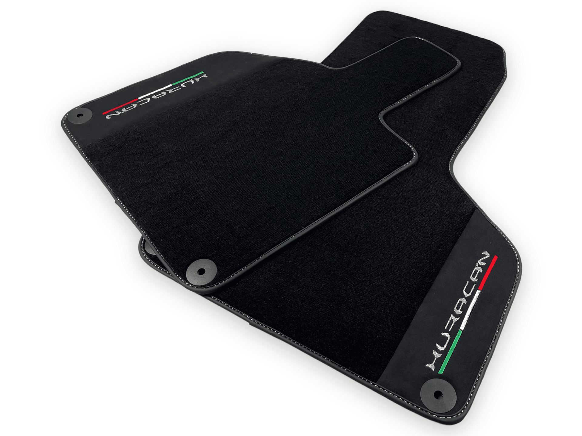 Black Carpet Floor Mats for Lamborghini Huracan with Alcantara Leather - AutoWin