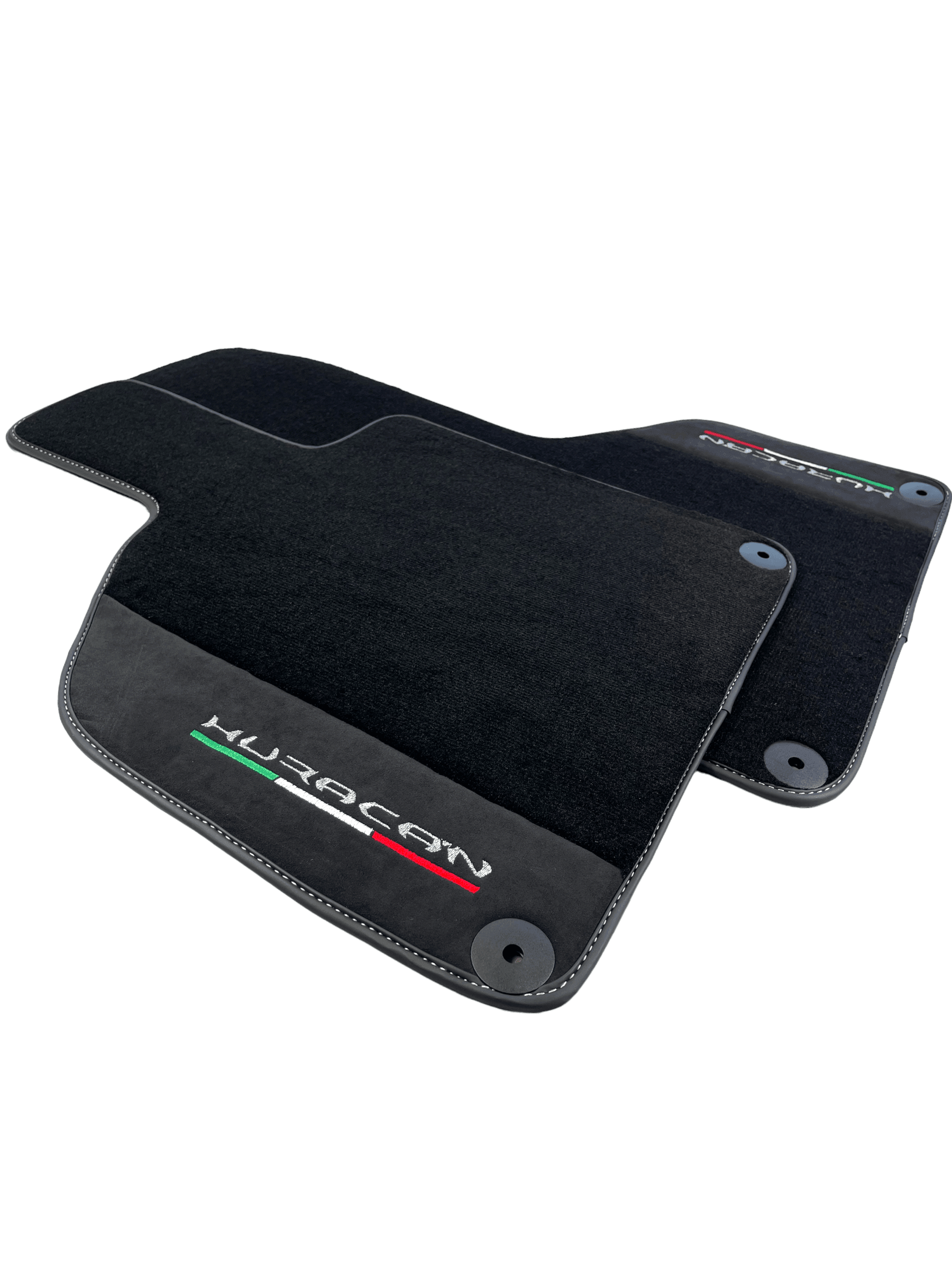 Black Carpet Floor Mats for Lamborghini Huracan with Alcantara Leather - AutoWin