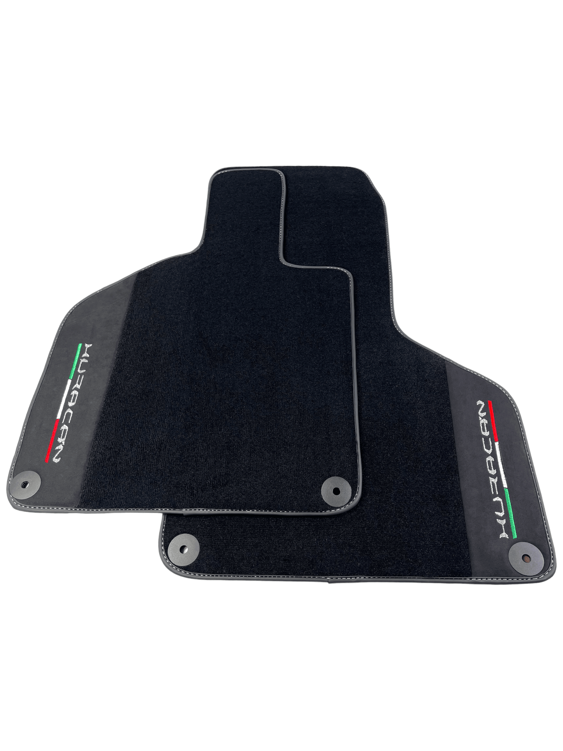 Black Carpet Floor Mats for Lamborghini Huracan with Alcantara Leather - AutoWin