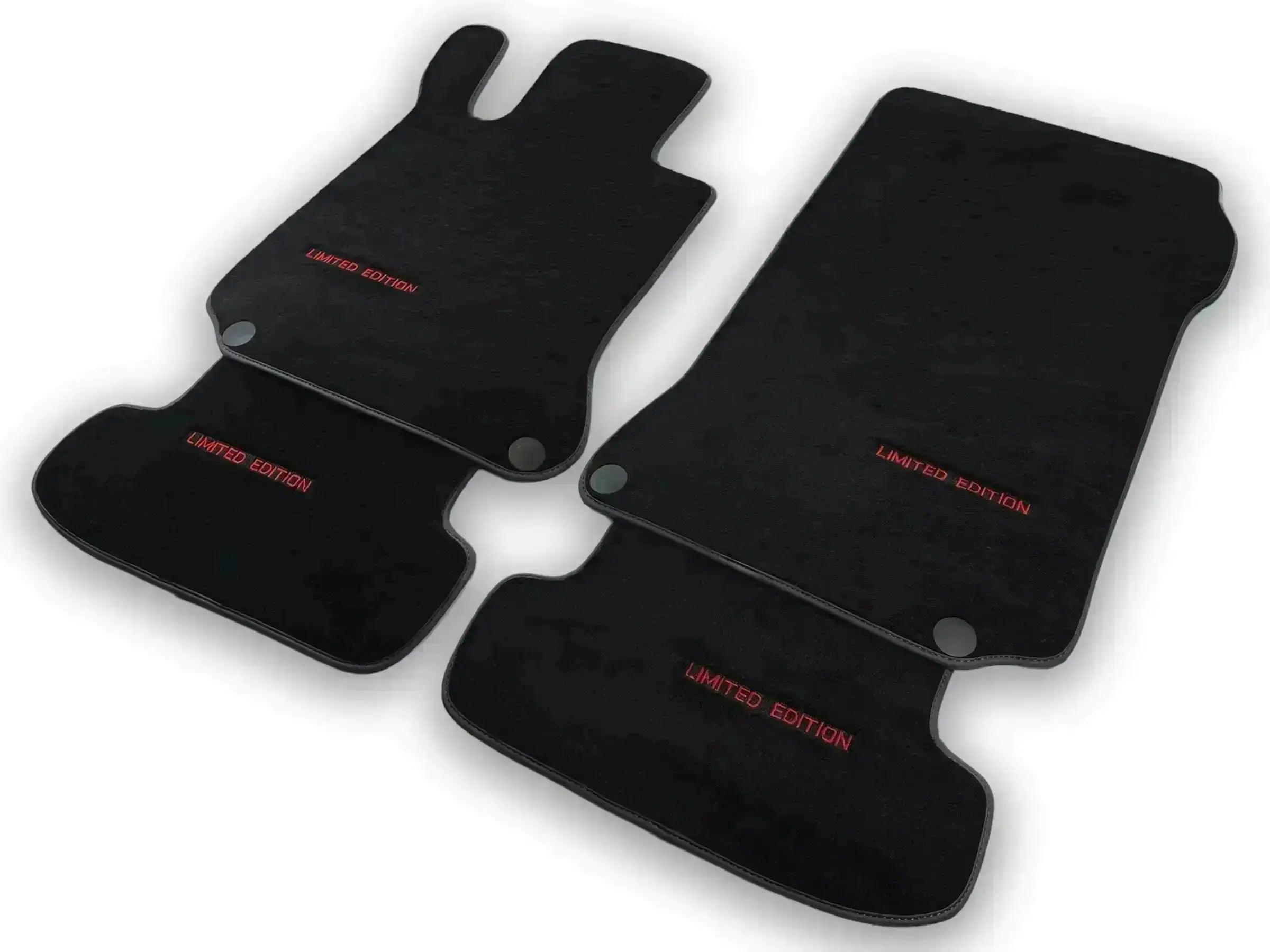 Black Floor Mats For Mercedes Benz GLK-Class X204 (2008-2012) | Fighter Jet Edition - AutoWin