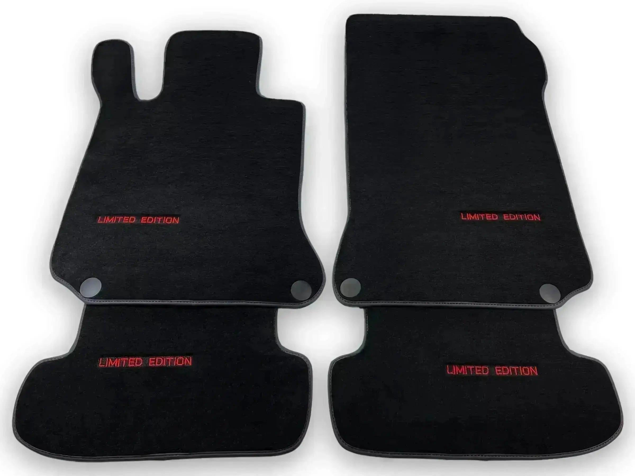 Black Leather Floor Mats For Mercedes Benz GLK-Class X204 (2008-2012) | ER56 Design - AutoWin