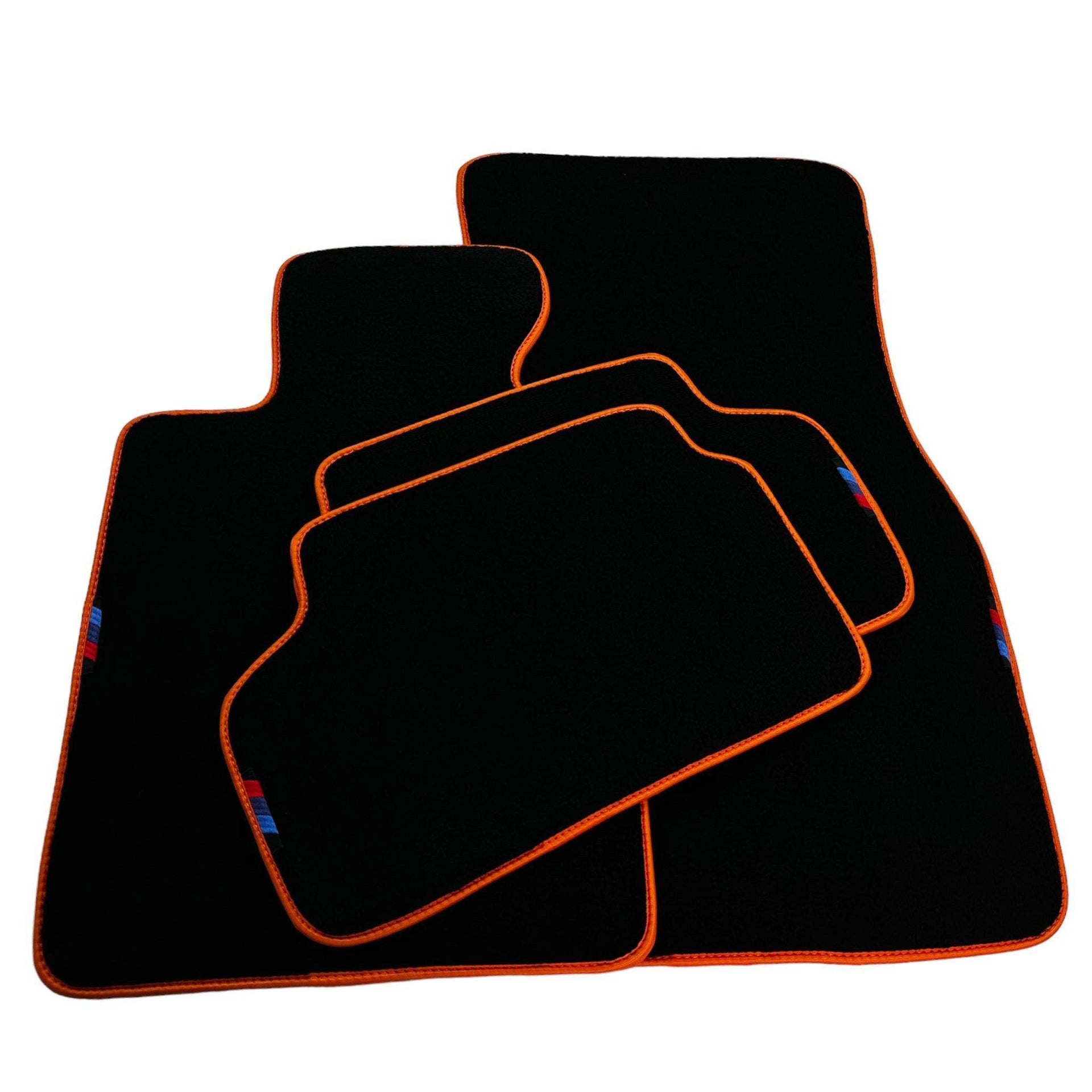 Black Mats For BMW 4 Series G23 Convertible | Orange Trim - AutoWin