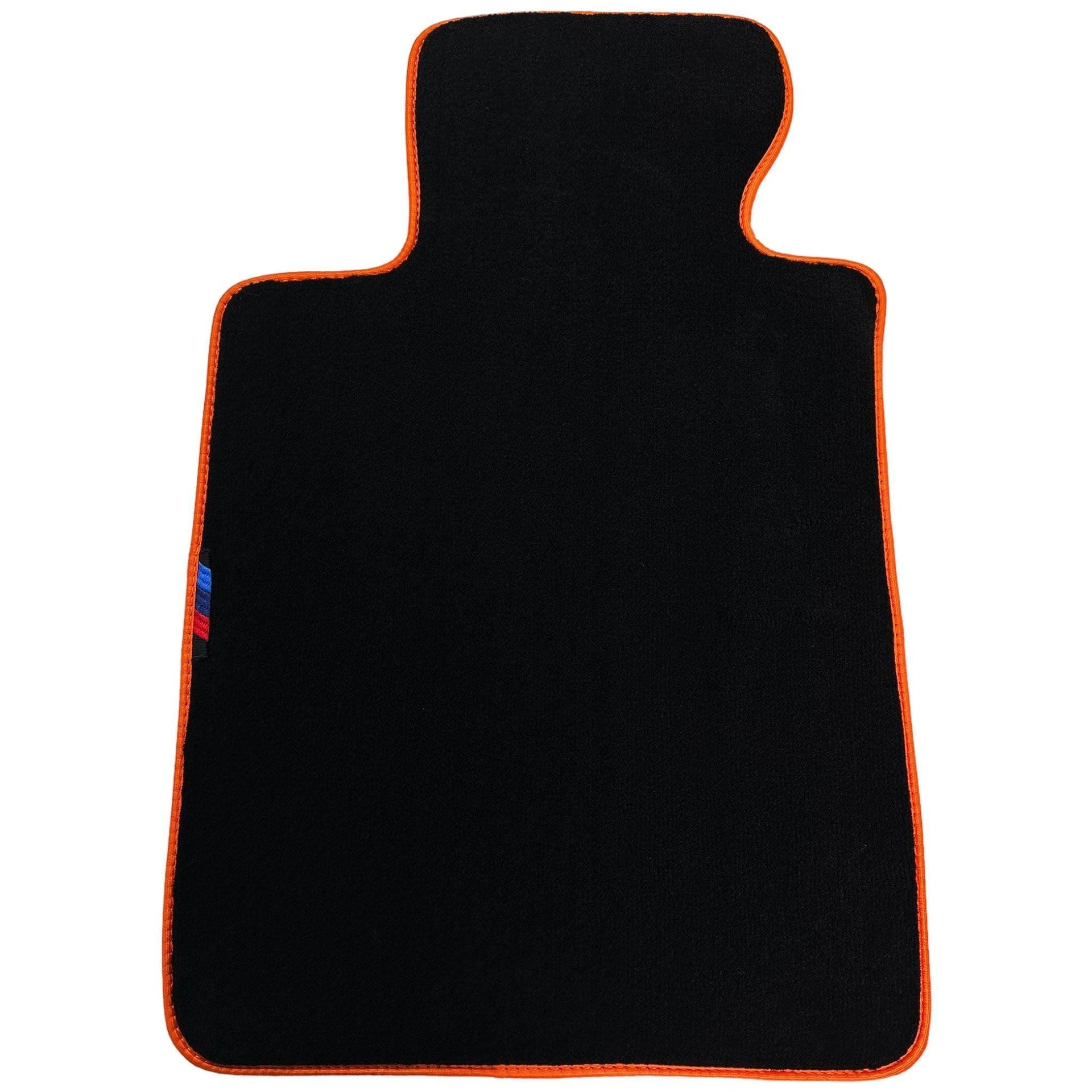 Black Mats For BMW 6 Series E64 Convertible | Orange Trim - AutoWin